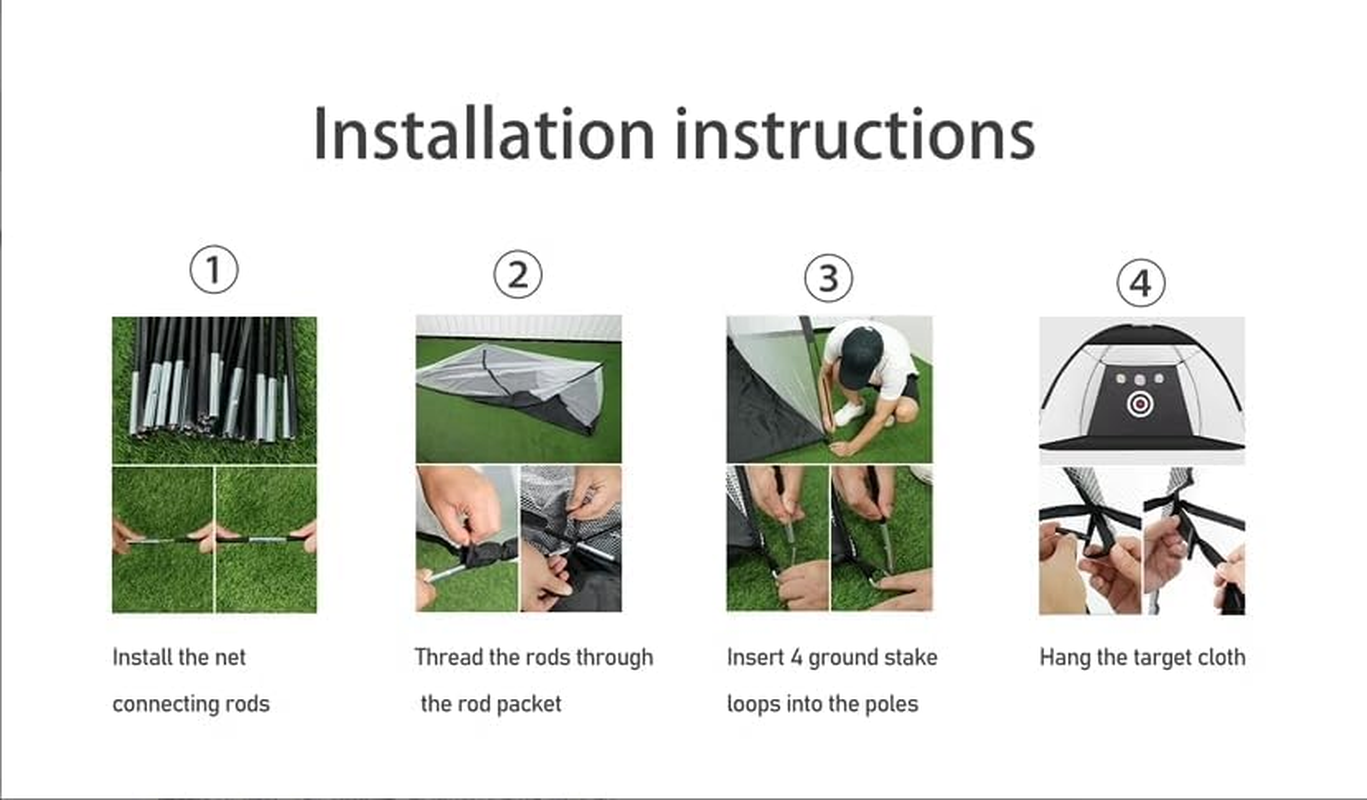 Golf Net with Practice Mat,Golf Hitting Aid Nets 3Mx2M for Backyard Driving Chipping Training Swing with Target Mat Balls for Outdoor Indoor，Gifts for Men Dad Him and Golfer image number 6