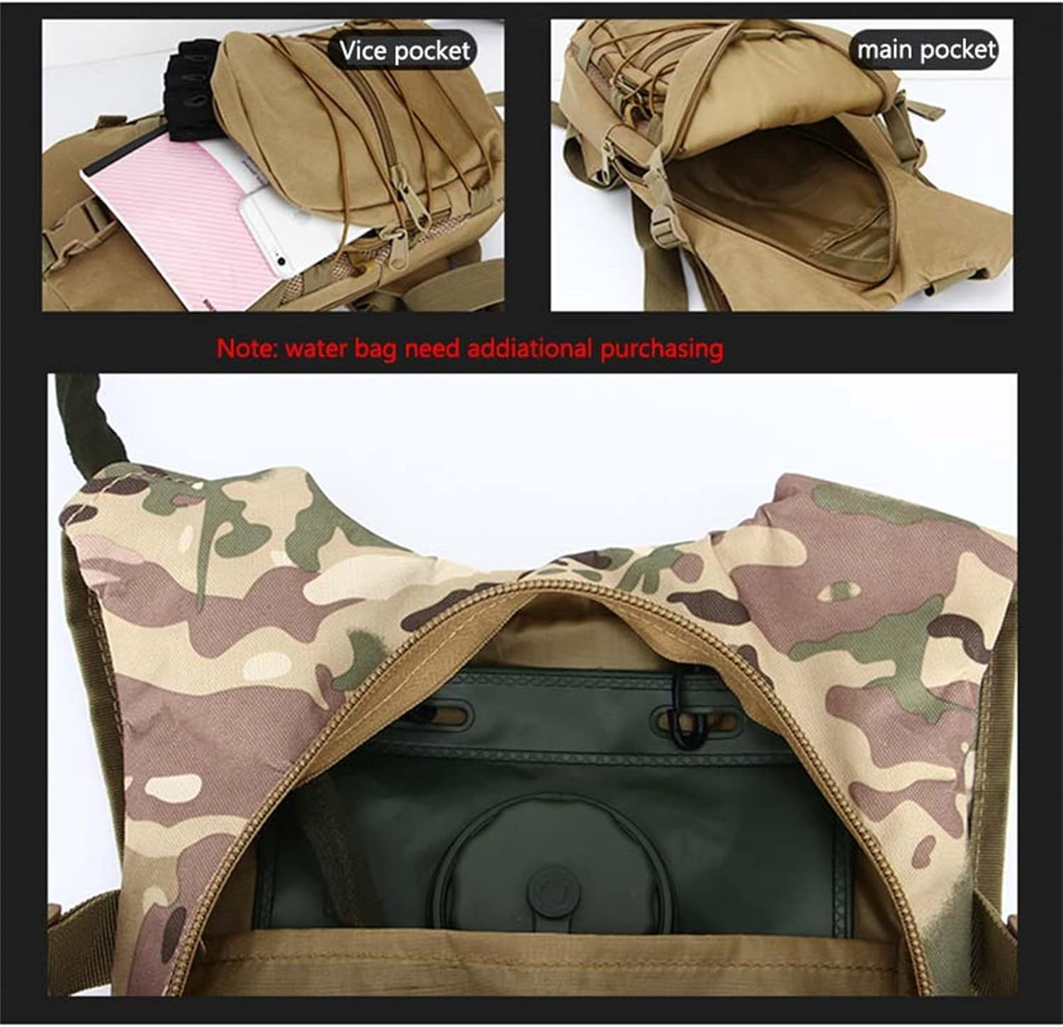 Hiking Backpack 15L Ultralight Molle Tactical Backpack 800D Oxford Military Hiking Bicycle Backpack Outdoor Sports Cycling Climbing Bag,6,One Size