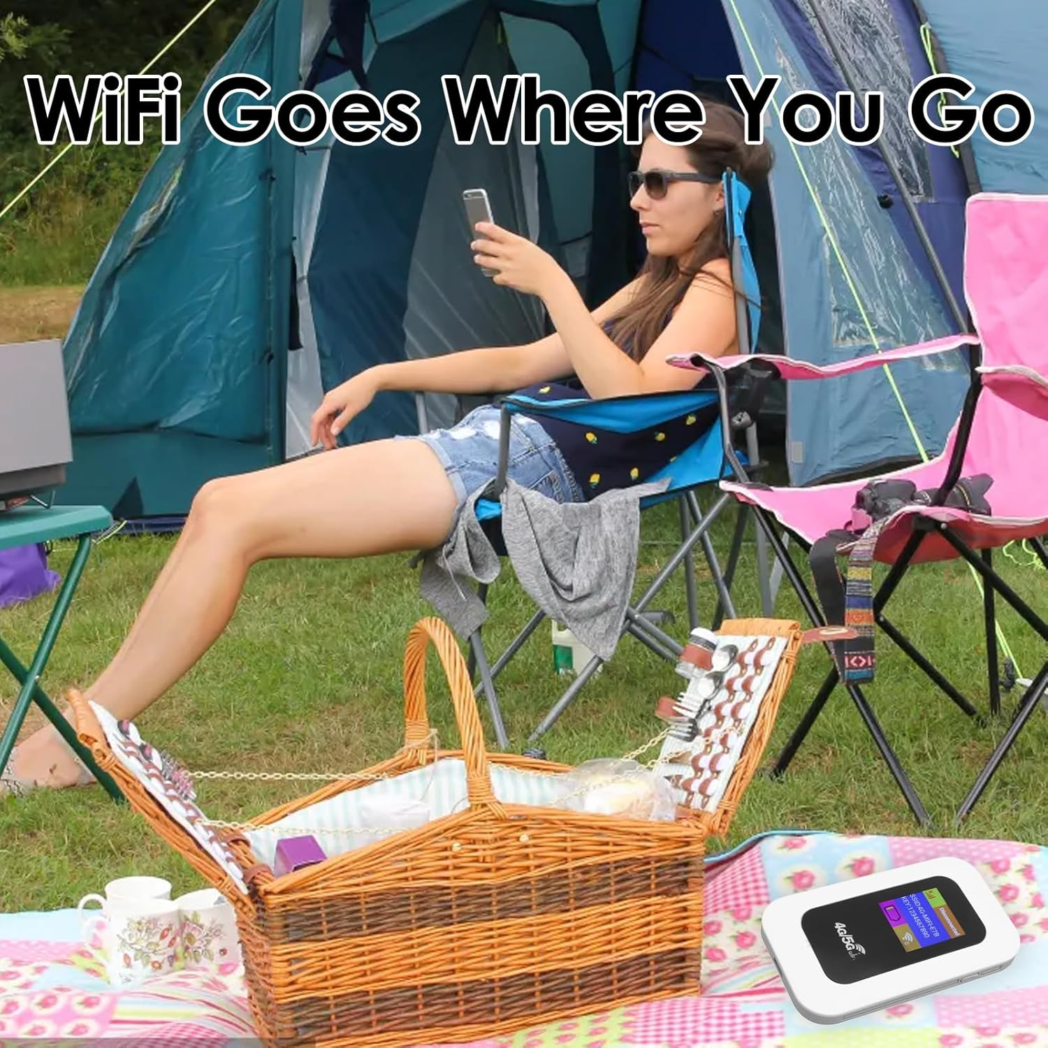 4G 5G Wifi Hotspot, Mobile Hotspot with SIM Card Slot, Pocket Wifi Router Built in 3200Mah Battery, Portable Travel Router for Smartphone Tablet Laptop, 10 Device Connectivity image number 1