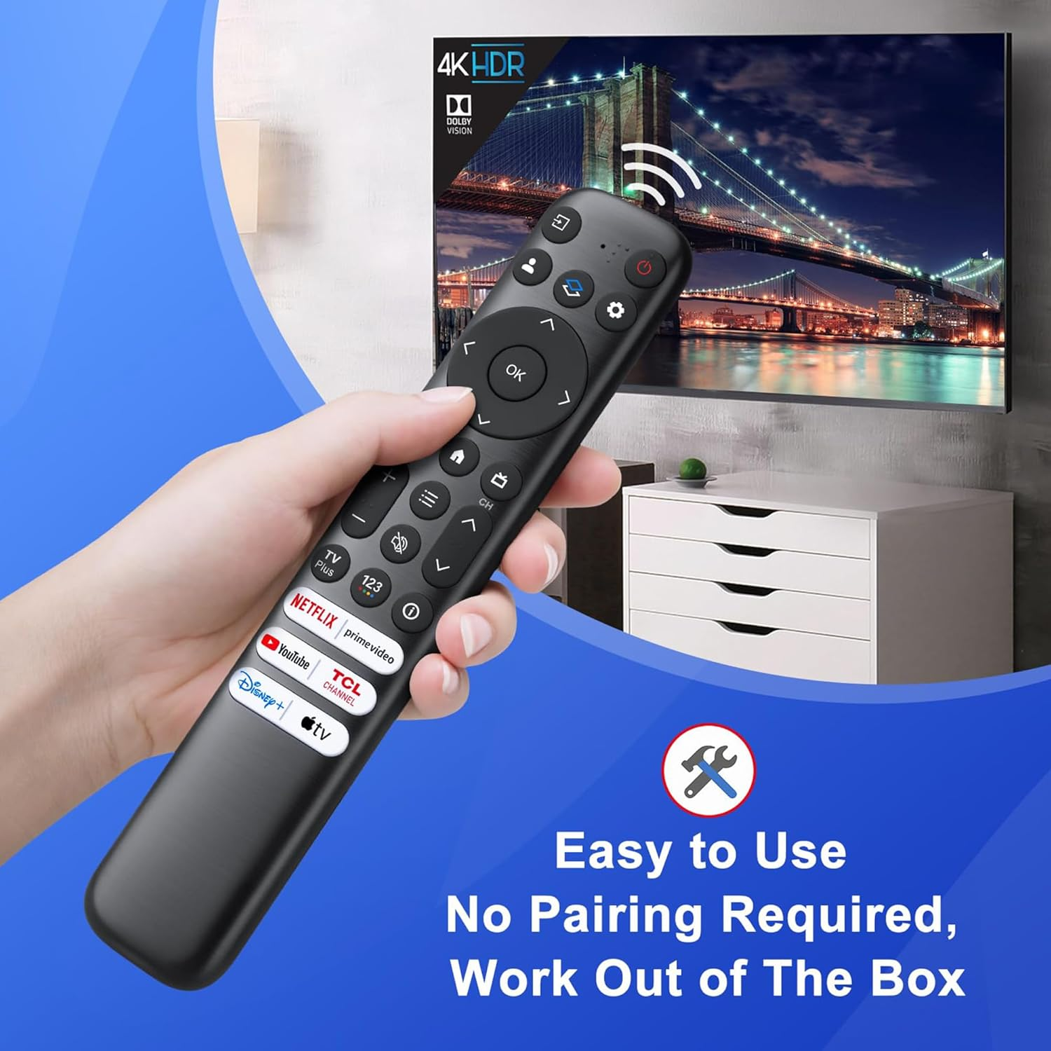 Replacement TCL TV Remote Control for 4K & 8K Tvs &ndash; No Voice Function (RC813) image number 2