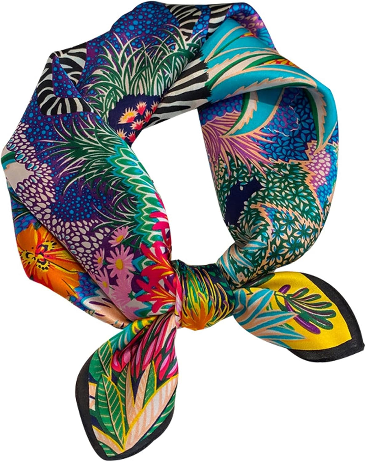 100% Real Mulberry Silk Square Scarf,Lightweight Neckerchief Head Scarf Scarves Bandanas Hair Scarf Neck Scarf for Women/Men