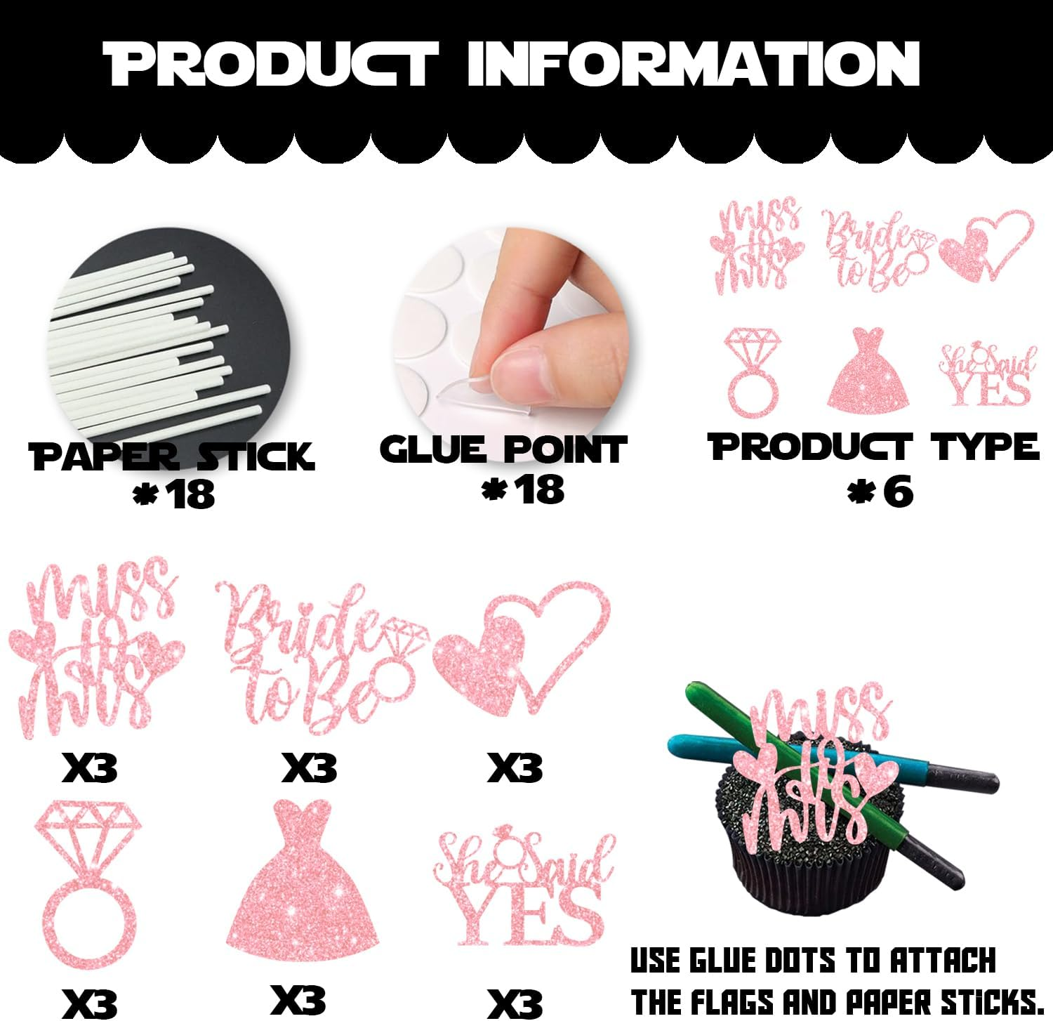 S-Cp-1009Ice Cream Fruit Dessert Cupcake Topper Colorful Glitter Happy Birthday Sensory Pop Game Theme Decor Supplies Baby Shower Boys Girls Birthday Party Decorations image number 6