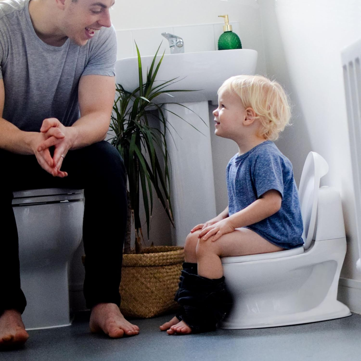 Nuby My Real Potty Training Toilet with Life-Like Flush Button & Sound for Toddlers & Kids, White image number 4