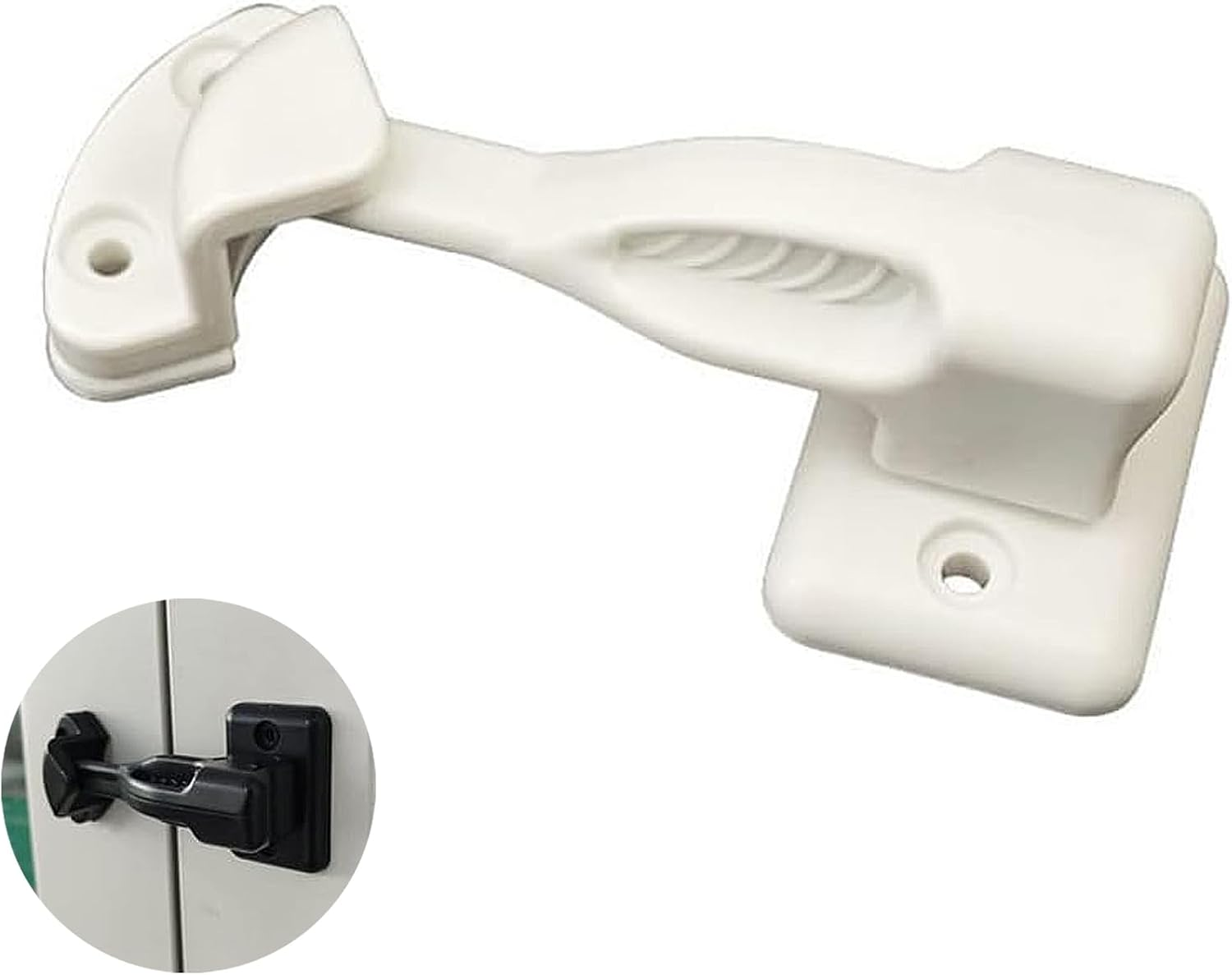 1 X Caravan Door Holder, Door Lock Caravan, Caravan, Window Closure, Caravan Lock Door, Rotating Latch, Door Holder, Door Stop, for Caravan, Boat or Furniture (White) image number 3