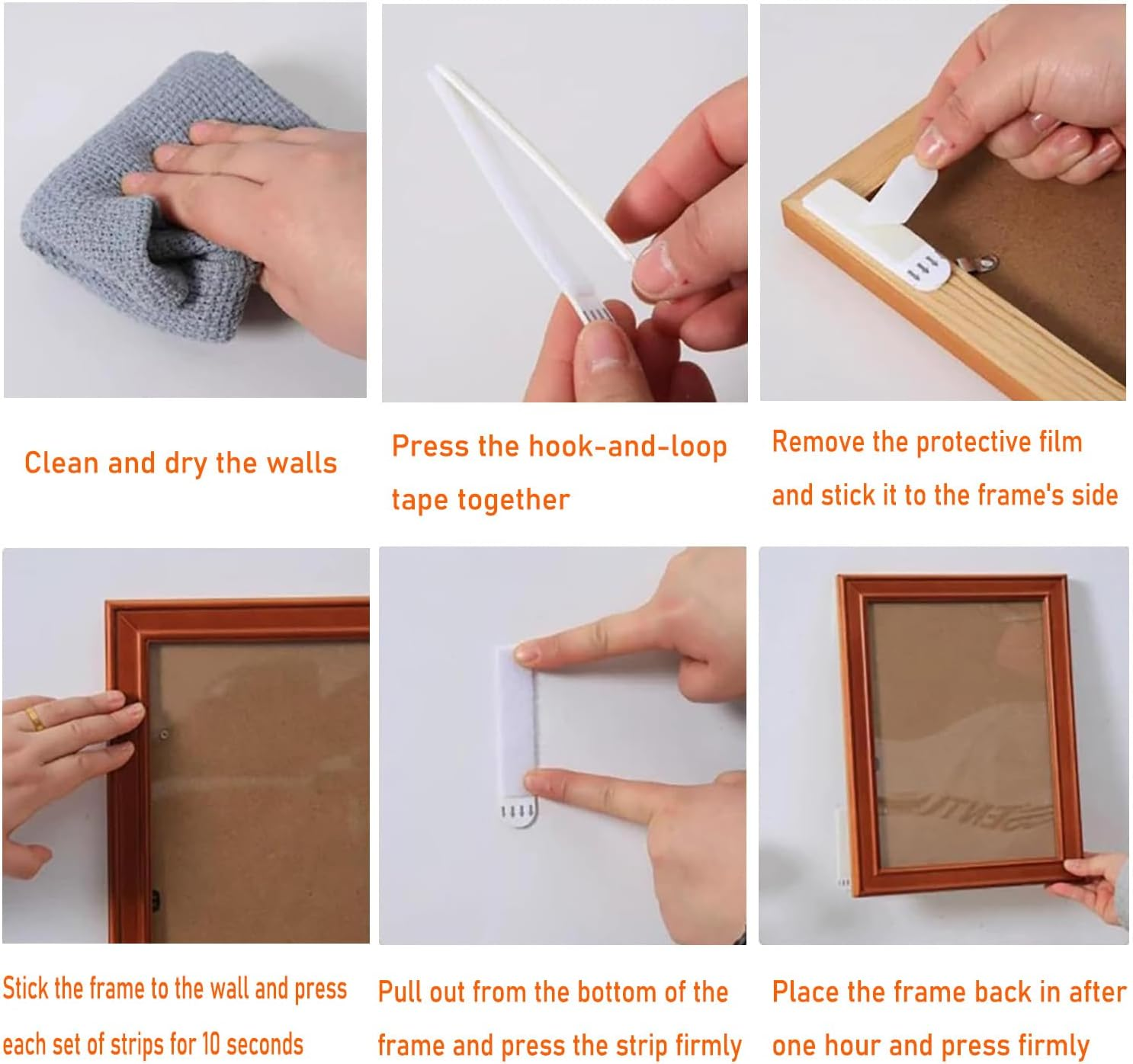 SILHOL 36 Pairs Picture Hanging Strips Heavy Duty, Removable Hook and Loop Tape Picture Hanger Damage Free, for Frames, Art and Photos, 3 Sizes image number 6