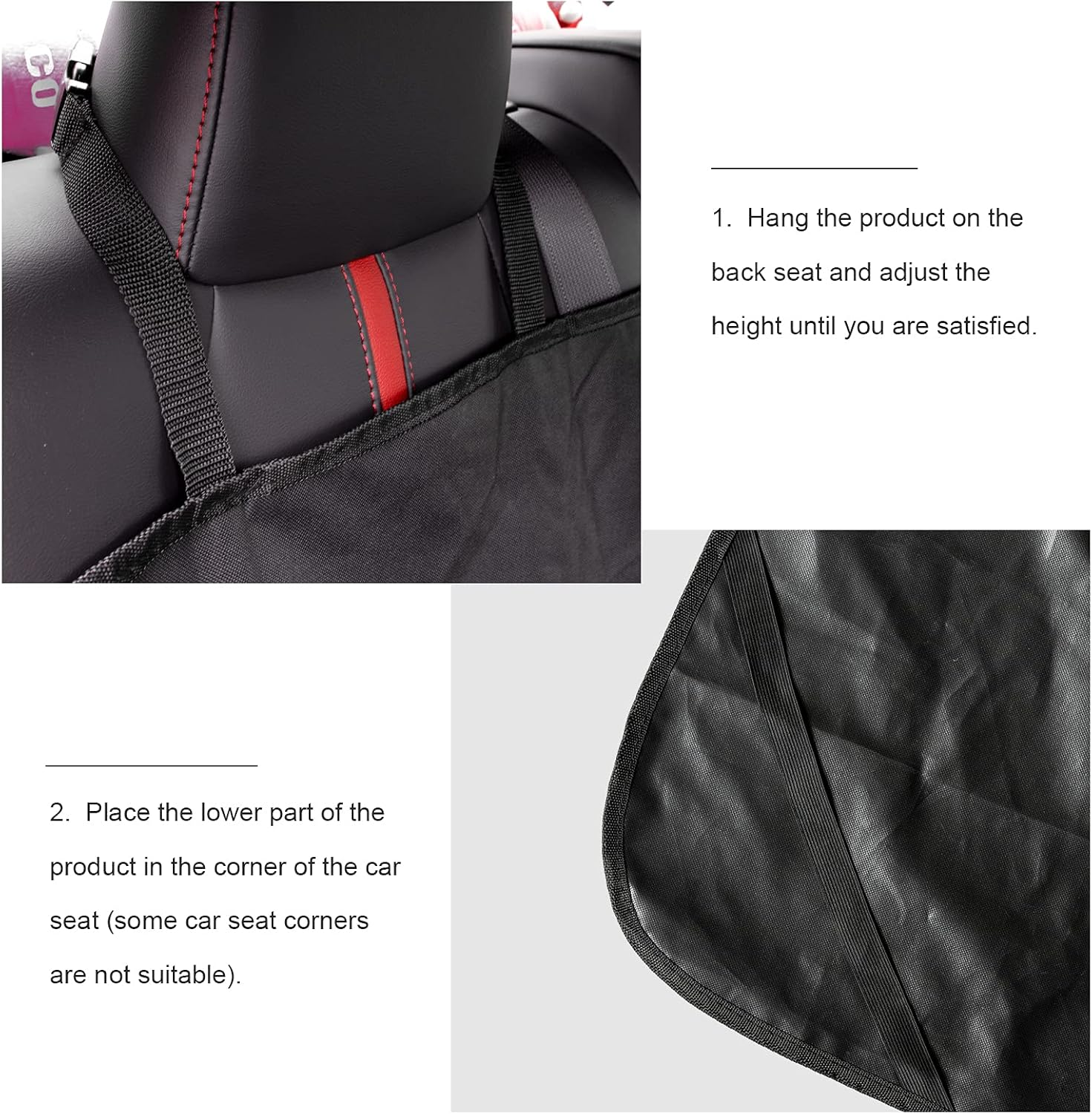 XUKEY Heavy Duty Waterproof Pet Car Cover Dog Back Seat Hammock Nonslip Protector Mat Cat Travel Universal Black Pad for Auto SUV Pet Car Cover Dog Back Seat image number 2