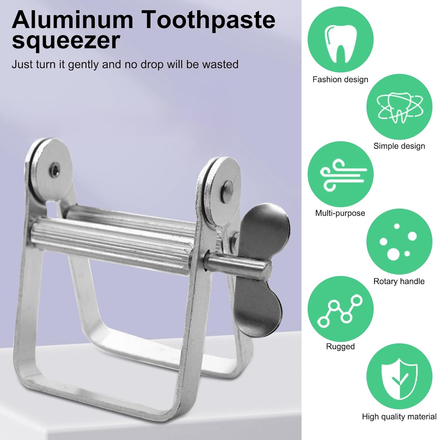 Stainless Steel Toothpaste Tube Squeezer Tool &ndash; Toothpaste Tube Roller Wringer for Cosmetic, Hair Dye, Creams & Paint | Home & Travel Essential (Single Package, Apple) image number 1