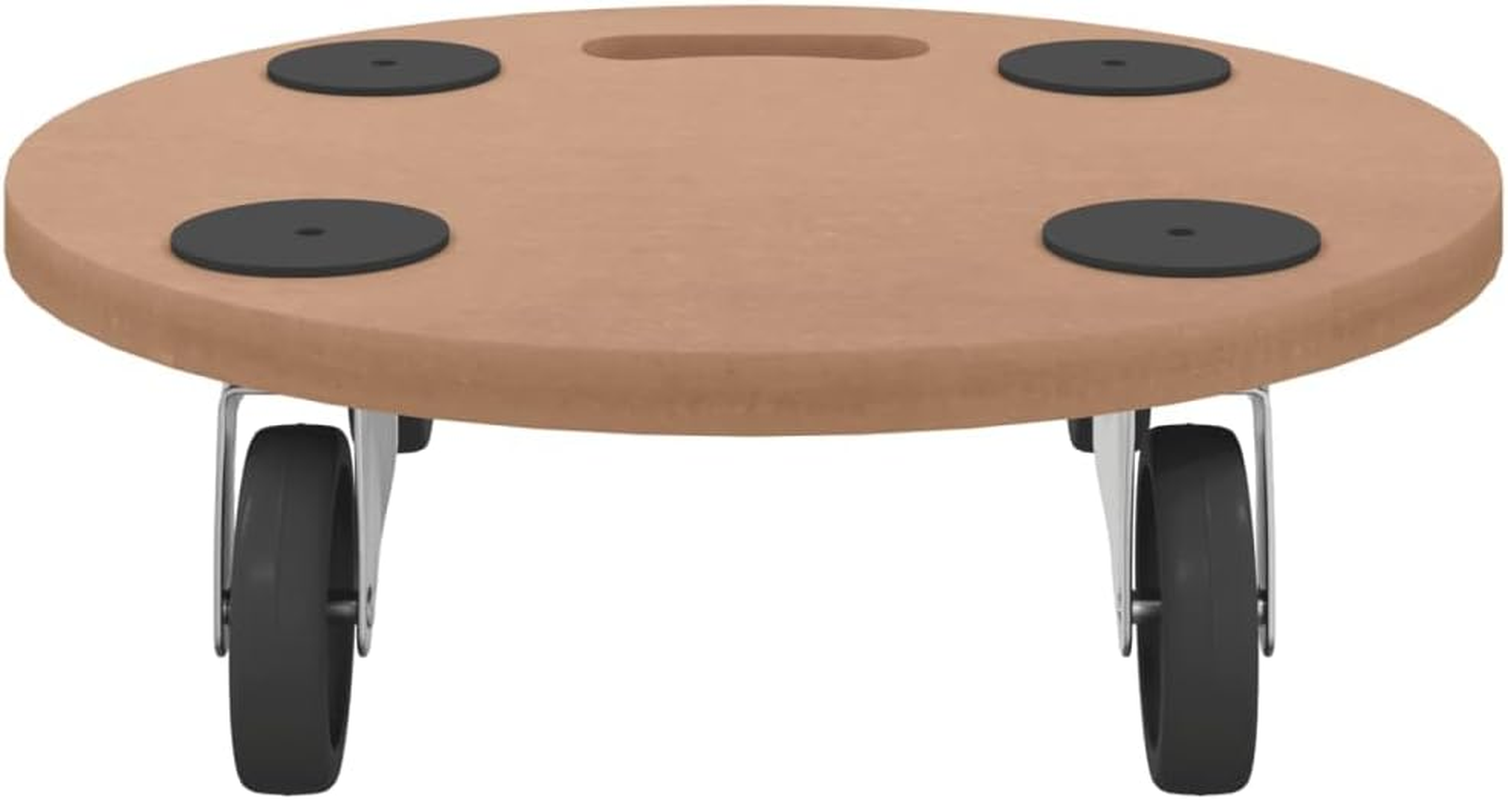 Vidaxl - Pack of 6 Dolly Trolleys; Round, Moisture-Resistant Engineered Wood; with Rotatable Castors and Anti-Slip Pads; 250 Kg Max Load Capacity image number 4