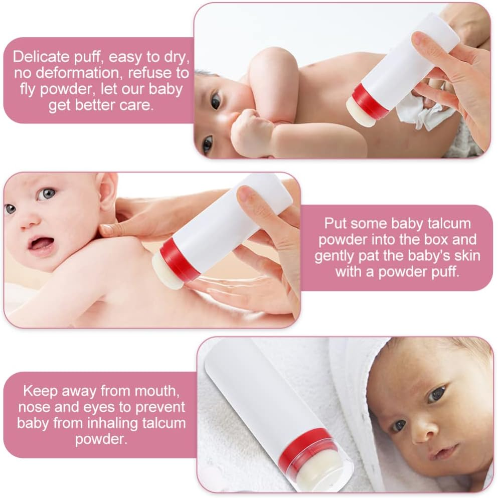 Kichvoe 2 Pcs Travel Powder Puff Box: Infant Talcum Powder Container, Travel Dispenser Case for Home Outdoor Trip image number 6