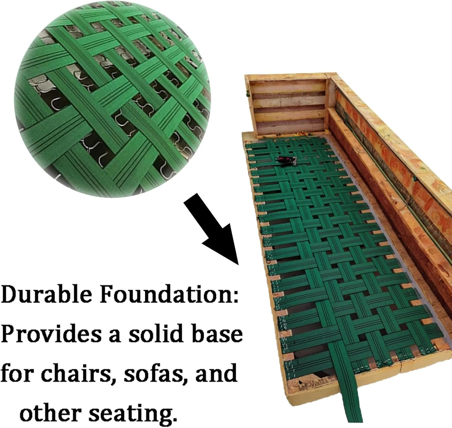 Elastic Belt 2" Wide Replacement Webbing for Furniture - Durable Elastic Latex Band for Chair & Couch Repair, Stretchy Spring Alternative, DIY Kit for Upholstery Projects (10M/32Ft) image number 2