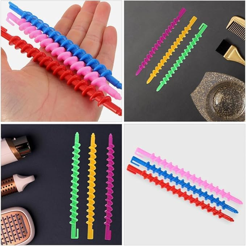 Spiral Hair Perm Rods Plastic,20Pcs Plastic Hairdressing Spiral Hair Perm Rod,Spiral Hair Roller Hair Styling Roller Spiral Rod,Plastic Spiral Hair Perm Rod Spiral Rod Barber Hairdressing Hair Roller image number 5
