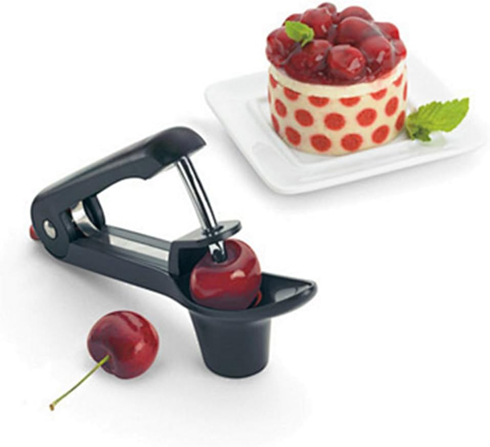 1Pc Heavy-Duty Cherry Pitter & Olive Stoner Tool - Space-Saving Lock Design, Multi-Function Manual Seed Remover for Cherries, Olives, Jam Making - Durable Kitchen Tool，Black image number 6