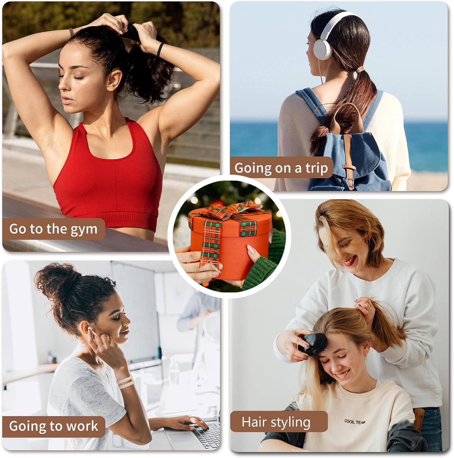 Mia Klein Hair Ties Black 100Count Extra Thick 5CM, Bulk Elastic Hair Bands for Thick Heavy Hair, Seamless Hair Accessories for Women, Girls, Ponytail Holder (Black) - Neutral Color image number 7