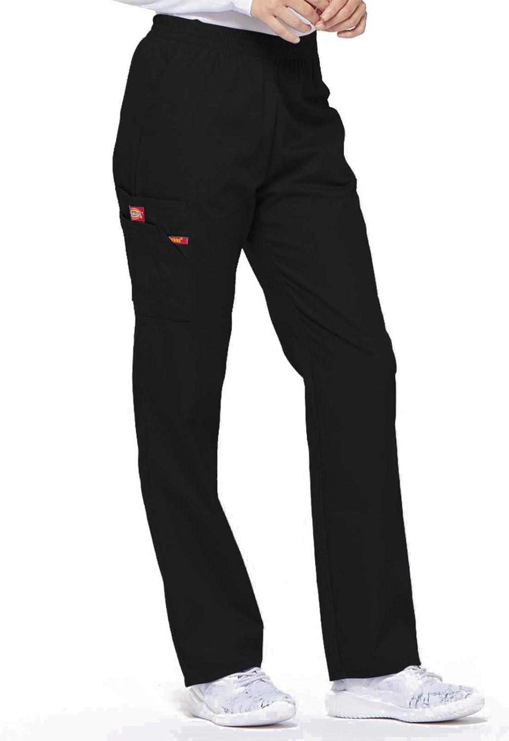 Dickies Women'S Signature Elastic Waist Scrubs Pant, Black, Large image number 2