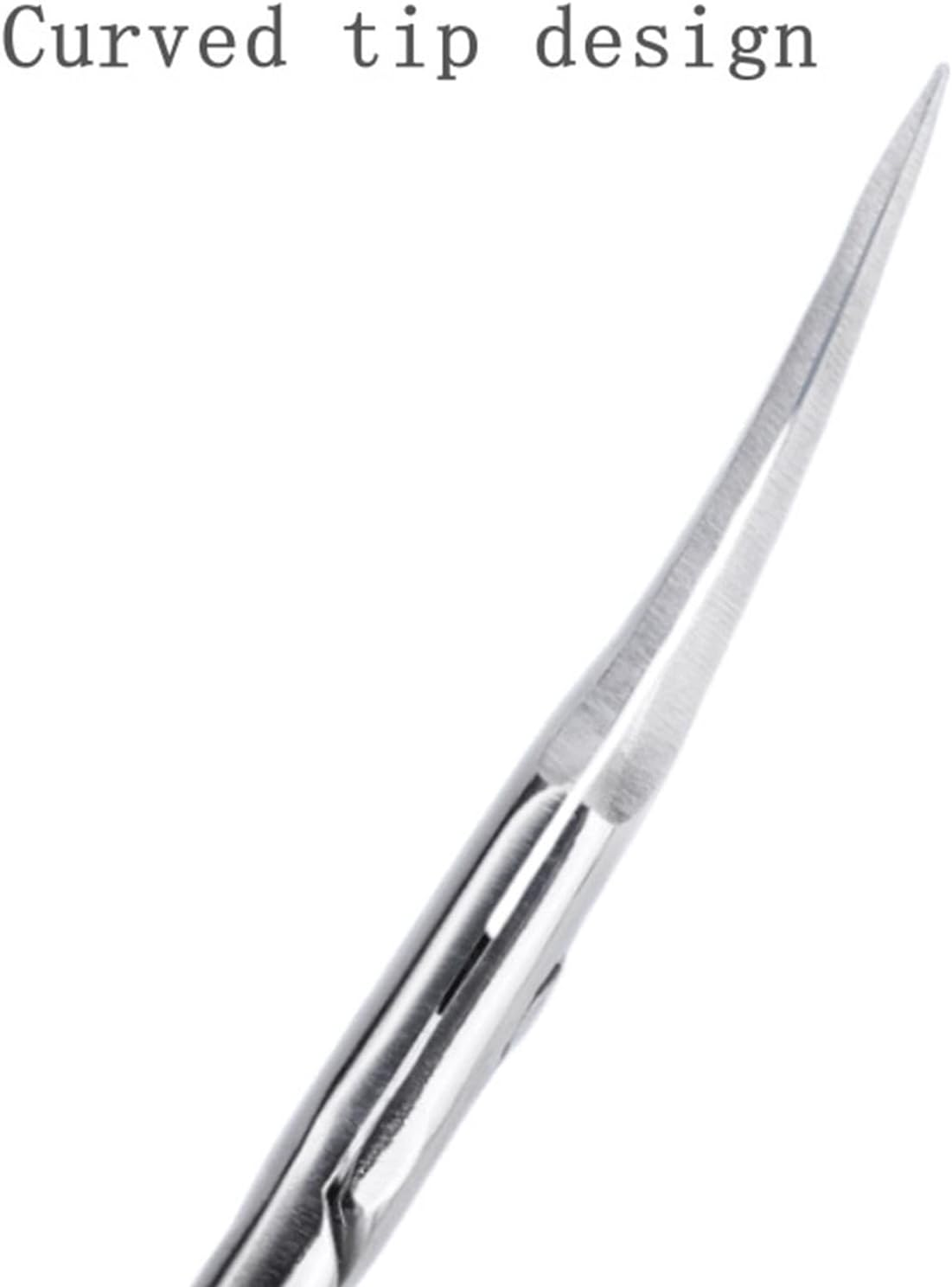 BUNIQ Stainless Steel Curved Eyebrow Scissors | Extra Fine Curved Eyebrow Scissors for Women | Beard/Nose Hair/Mustache/Eyelash Grooming Tool | Silver image number 2