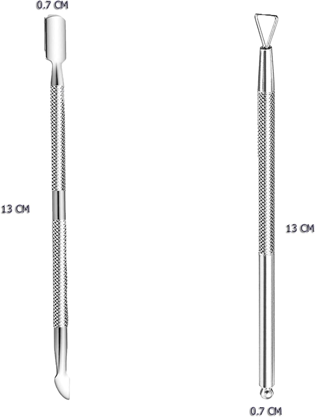 Cuticle Pusher Stainless Steel Dual Head Nail Scraper for Gel Nails Uv Gel Polish Remover Tool - Cuticle Stick for Fingernails and Toenails image number 6