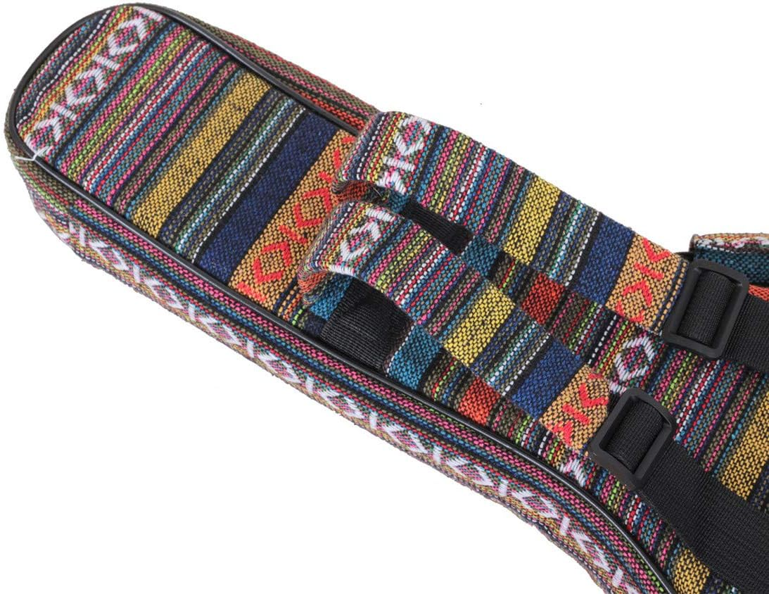 Print Ukulele Case 10Mm Sponge Portable Waterproof Ukuleles Bag Cover Uke Gig Bag with Accessory Storage Pocket (23 in Concert, Bohemian Yellow) image number 3