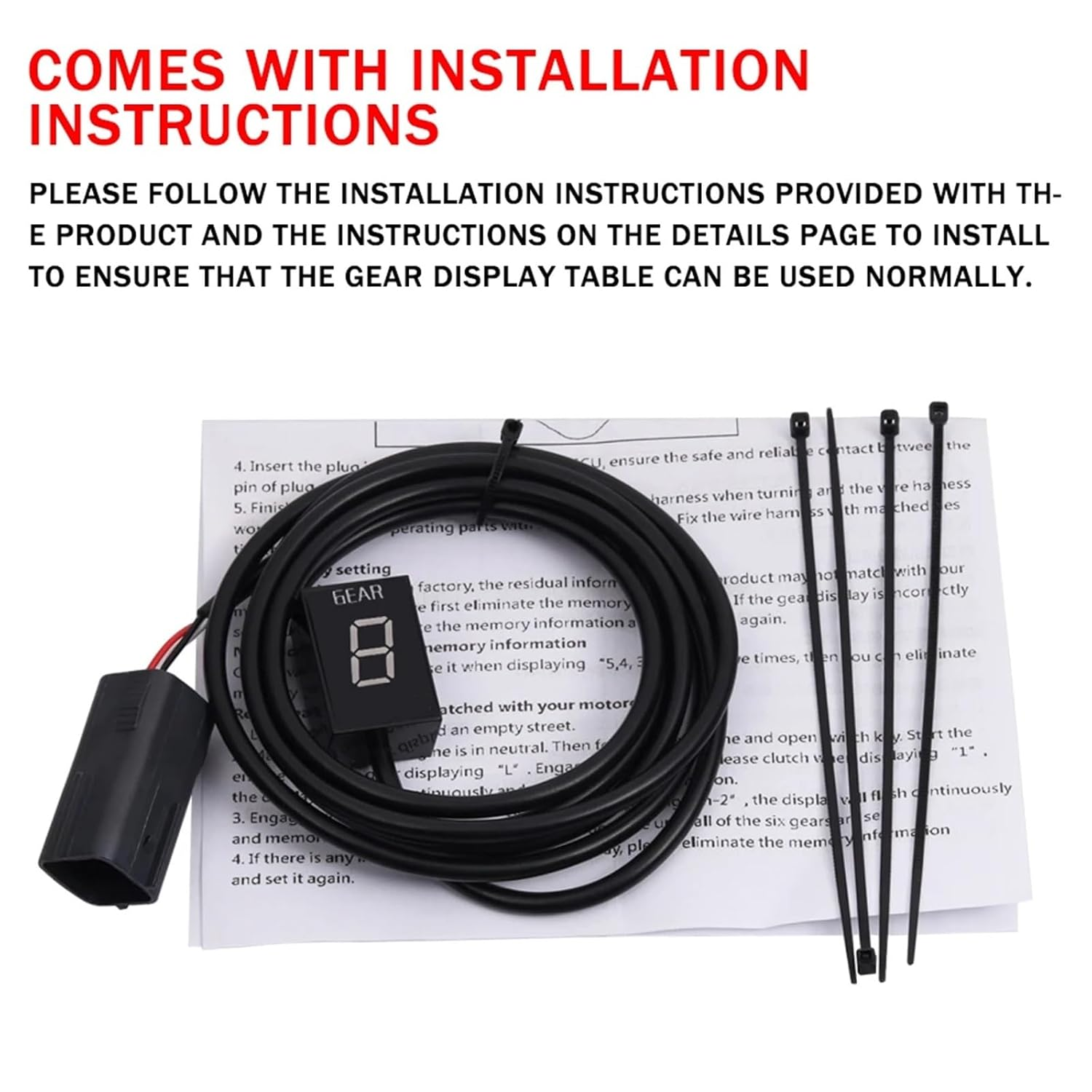 LOTFI Gear Display Indicator Fit for Kawasaki Z1000 Z 1000 2007 2008 2009 Motorcycle Accessories Plug Direct Mount 1-6 Speed Indicator (Size : Green) image number 5