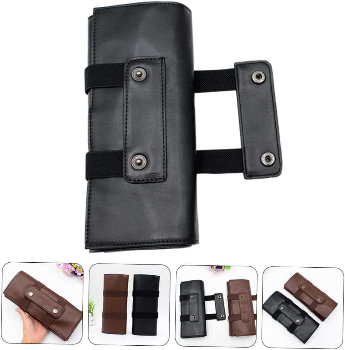 Beatifufu Barber Storage Bag Pu Leather Salon Scissor Holder Pouch for Haircut Tools at Barbershop image number 3