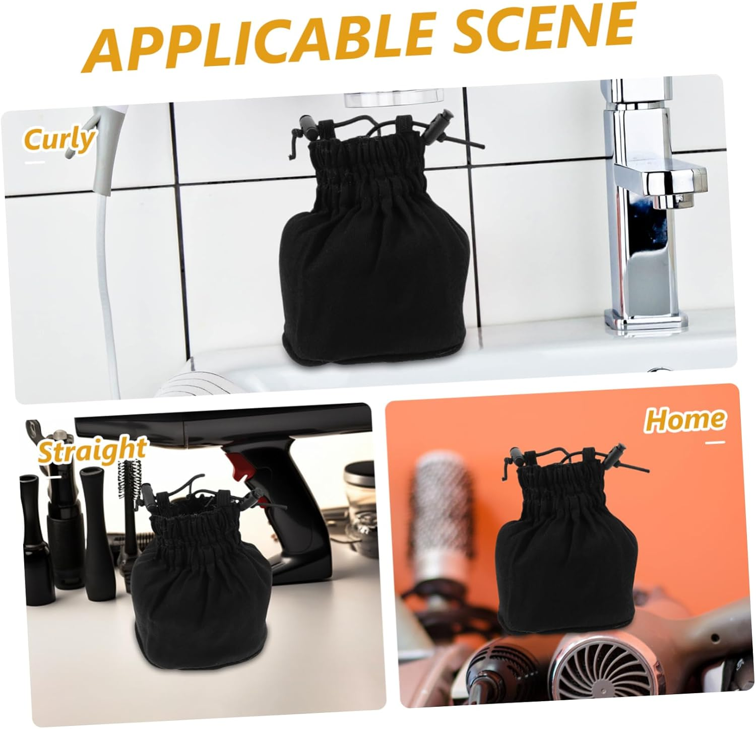 Canvas Hair Dryer Diffuser Cover for Wet and Dry Hair with Durable Easy Clean Material Portable Styling Accessory for Salon Home and Travel Use image number 5