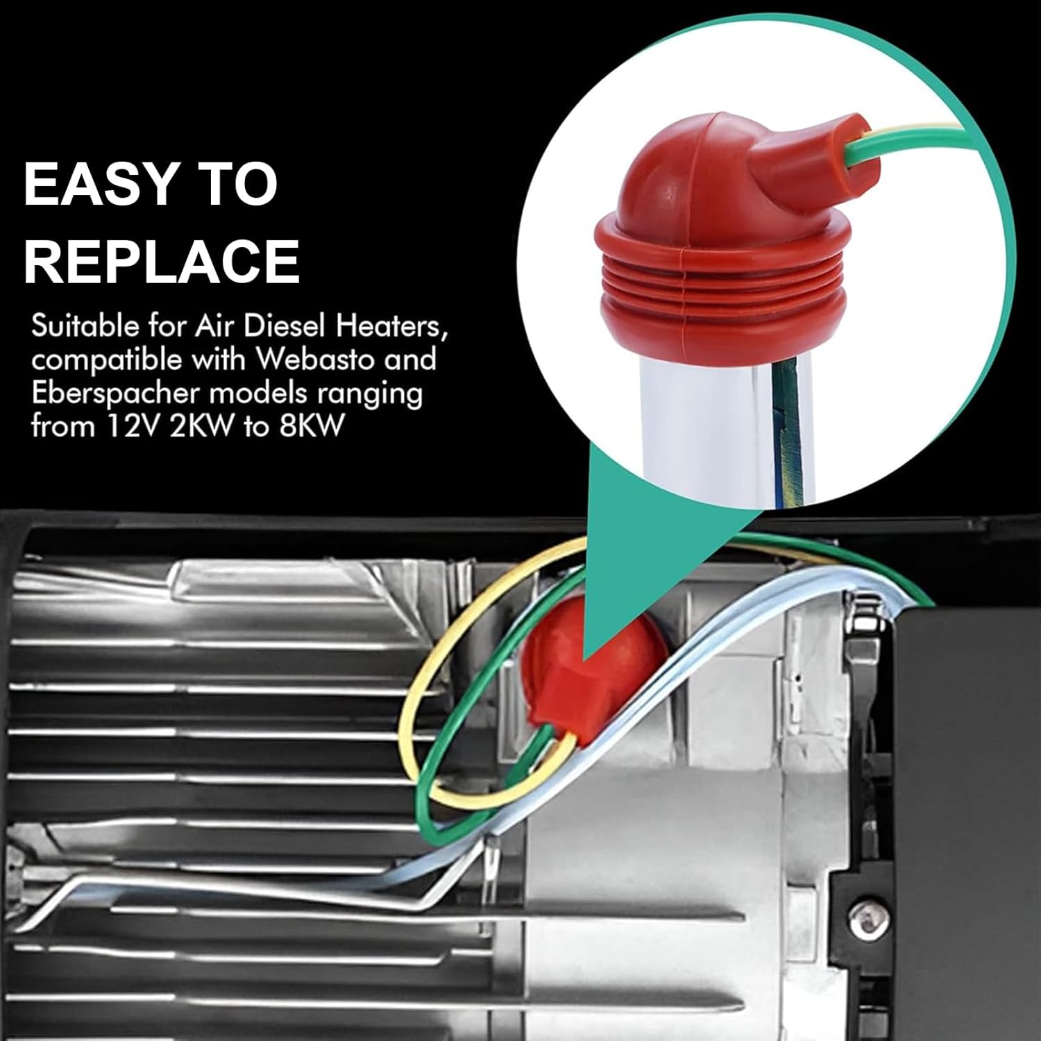 7Pcs Diesel Heater Glow Plug Kit, 12V 2-8KW Replacement for Diesel Air Heaters, Easy Installation, Boost Heating Efficiency, Universal Fit for Trucks, Vans & Suvs