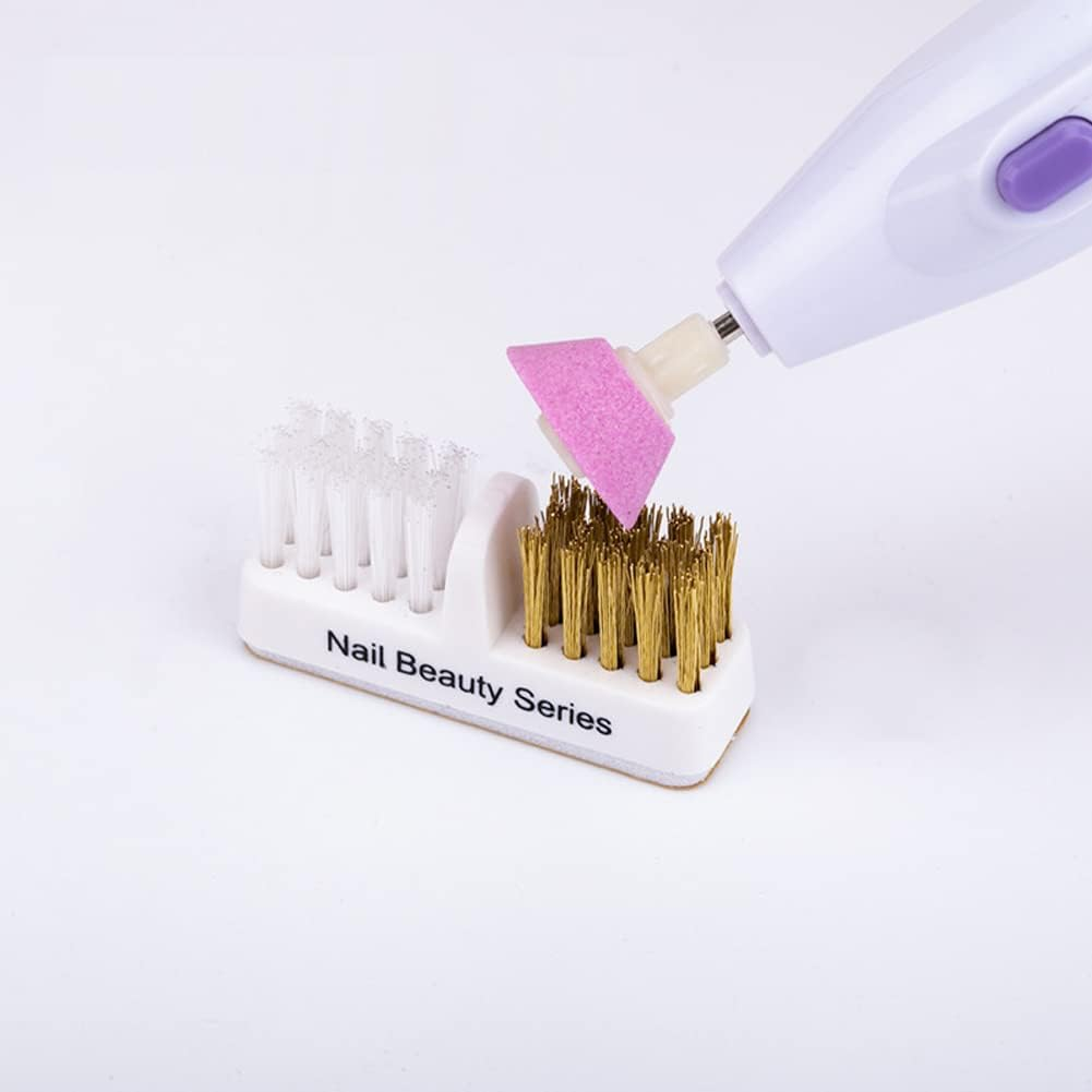 8 Pieces Nail Art Drill Bit Cleaning Brush Drill Bit Cleaner Nail Drill Bit Cleanser Nail Drill Head Cleaner Nail Art Drill Bit Brush Drill Head Dual Brush for Nail Salon or Home Use, White image number 5