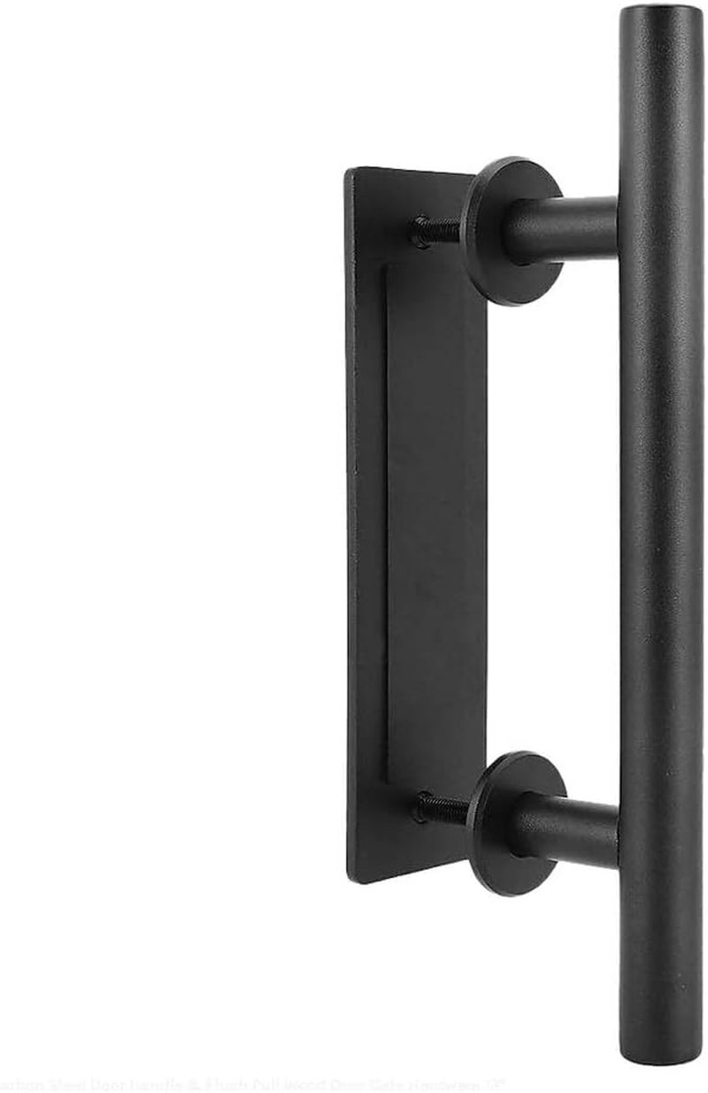 Carbon Steel Door Handle & Flush Pull Wood Door Gate Hardware 12" image number 1