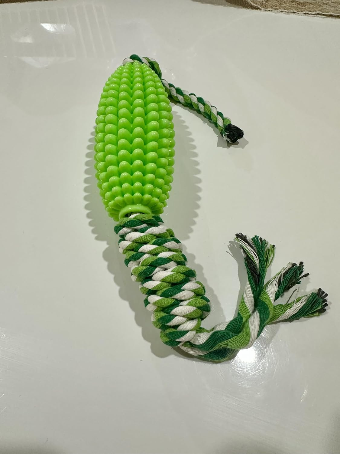 Ozzything'S Dog Chew Toy with Rope, Textured Rubber, Multiple Colours Available (Pink)