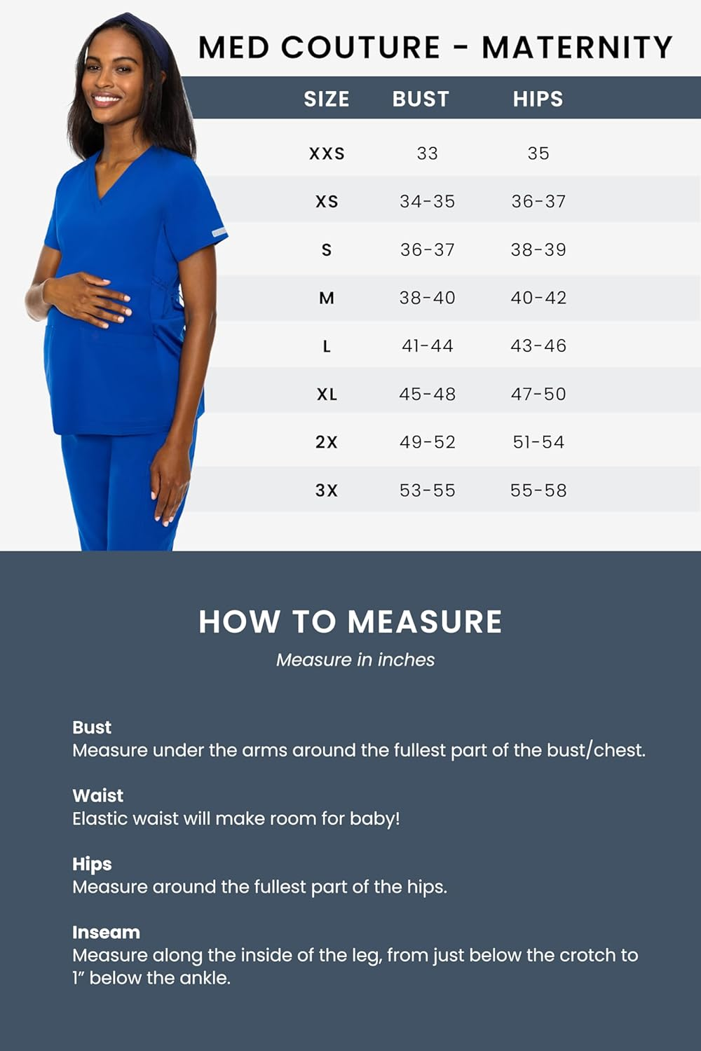 Med Couture Maternity Jogger Scrub Pants for Women, High Rise Waist, 4 Pockets with Soft Knit Waistband - MC029 image number 7