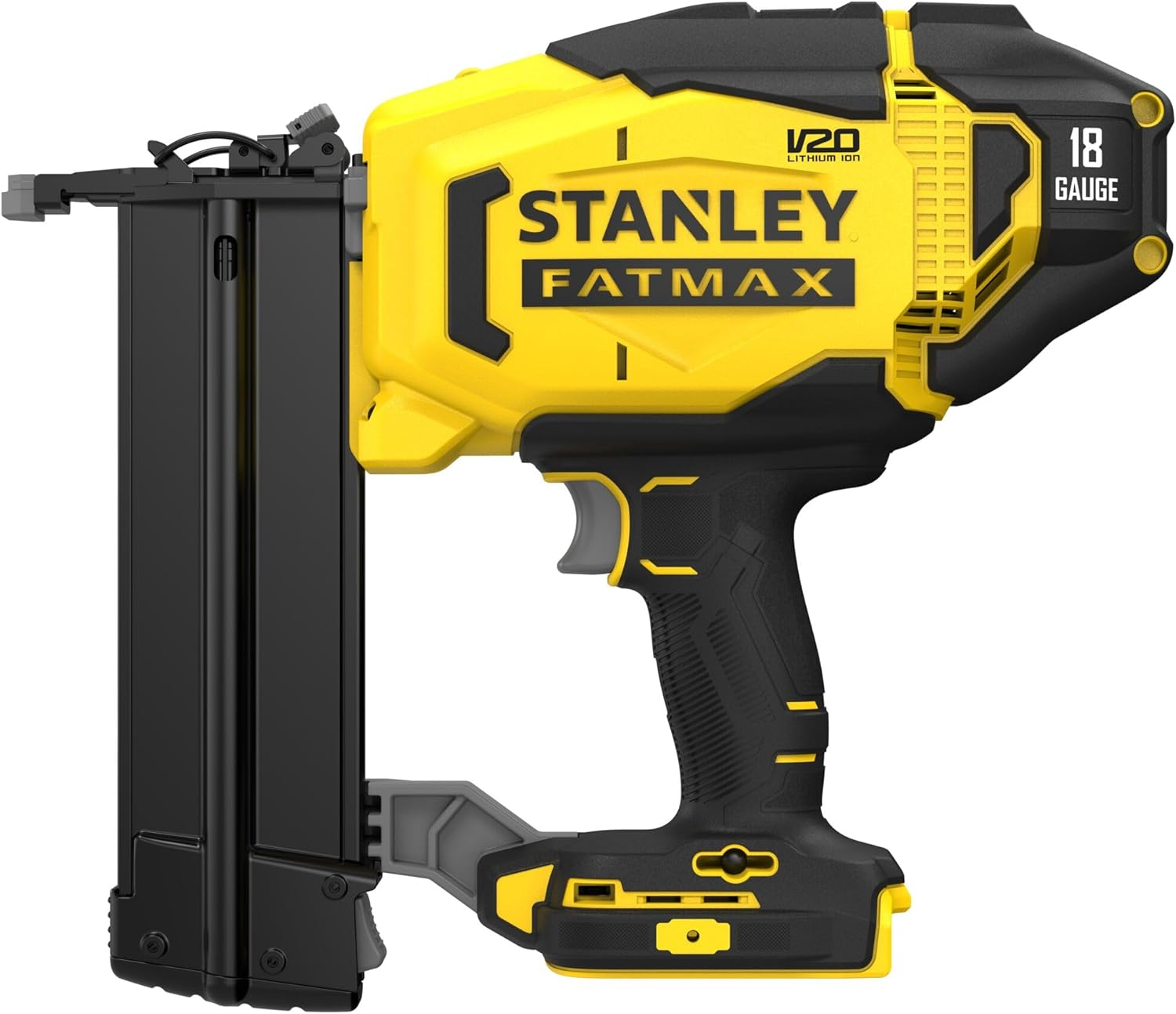 STANLEY FATMAX V20 | 18V 18 Gauge Finishing Nailer - up to 425 18Ga Brad Nails, Stores 100 Nails, Tool-Free Depth Adjustment, LED Work Light, Nailer Only image number 2