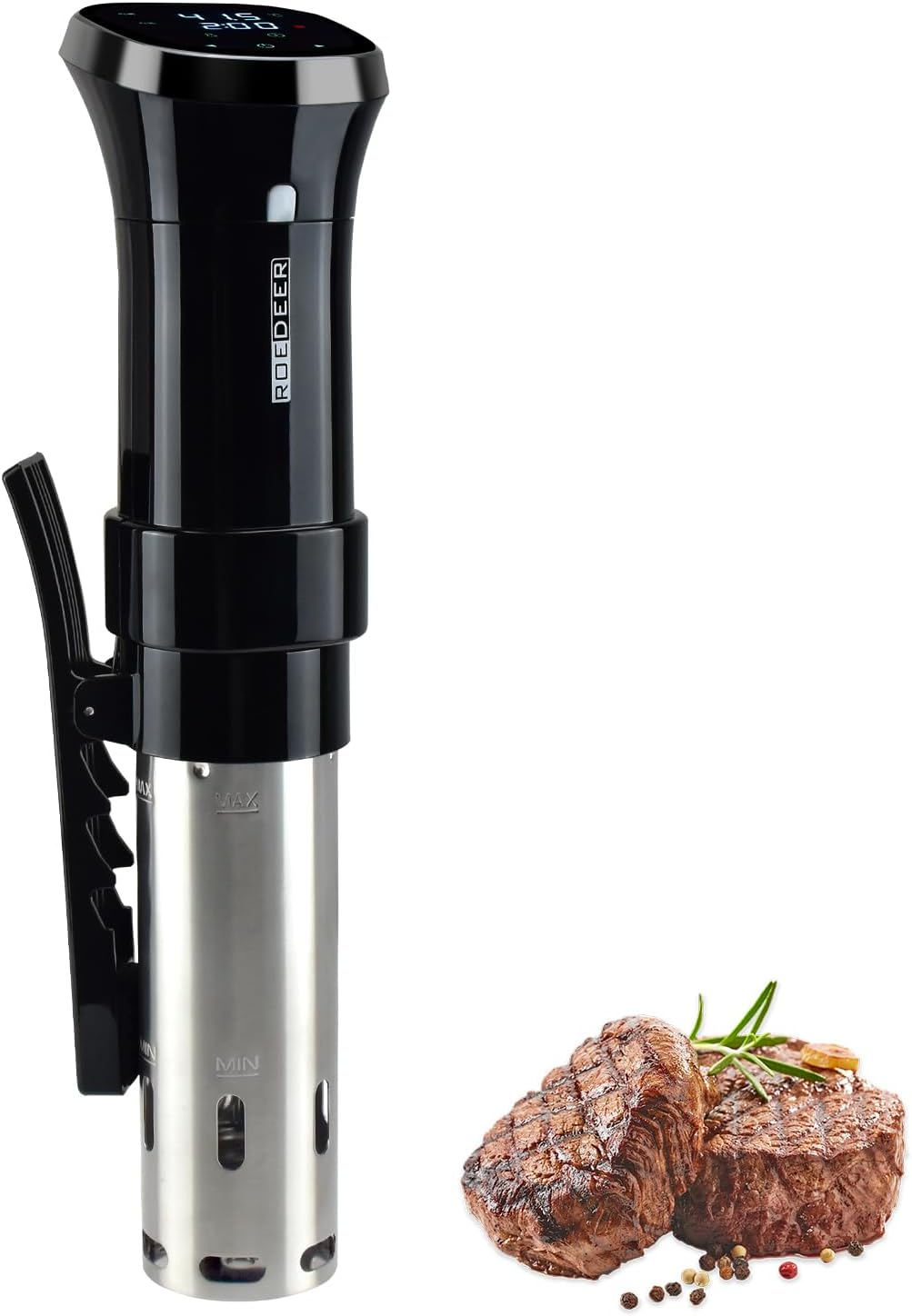 ROEDEER Sous Vide Cooker, 1100W Immersion Circulator for Sous Vide Machine, with Touch Screen, Accurate Temperature Control, Precision Cooker, Perfect for Tender and Juicy Meals image number 2