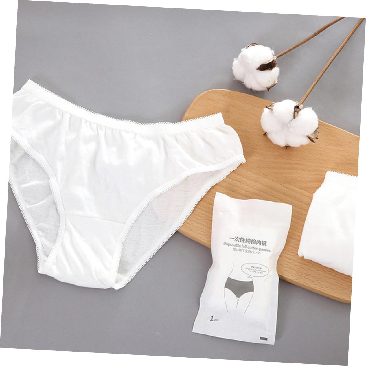 KOMBIUDA 5Pcs Portable Travel Underwear of Breathable Pregnant Woman Underwear Disposable Women Briefs for Outdoor Use for Postpartum Recovery Section Needs White image number 1