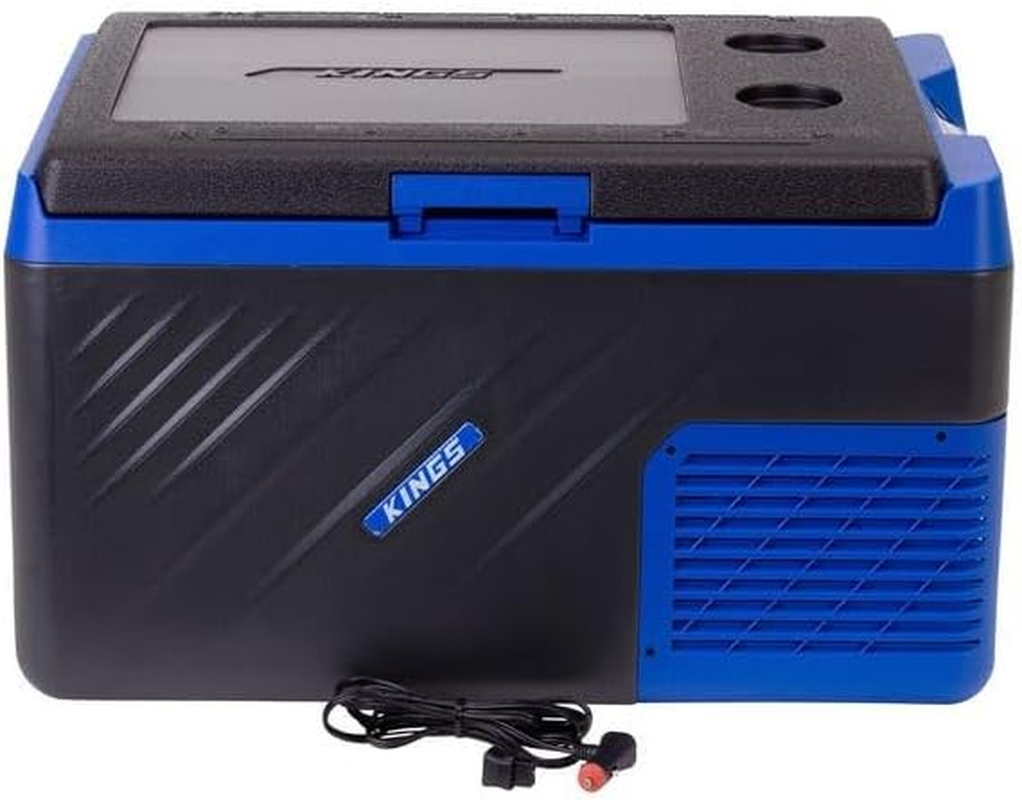 Kings Escape 50 Fridge/Freezer | Fits 68 Cans | Digital Display and LED Screen | Reversible Lid with Cup Holders | 12V & 24V image number 1