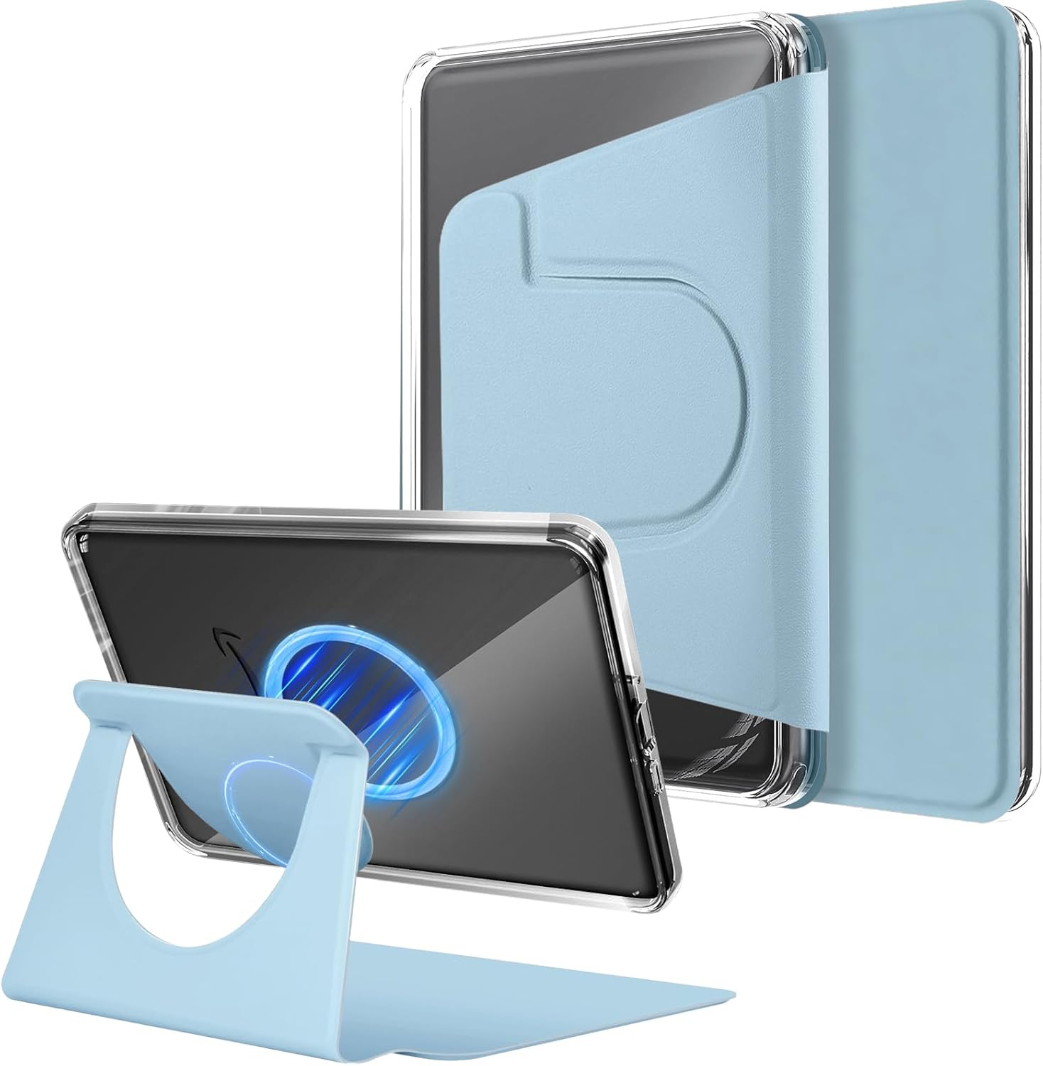 T Tersely Magnetic Case for All-New Kindle 11Th Generation 2024/2022 Release, 6 Inch, Stand Cover with Magnetic Clear Case for Popsockets Grips, Auto Wake/Sleep, Compatible with Magsafe, Purple