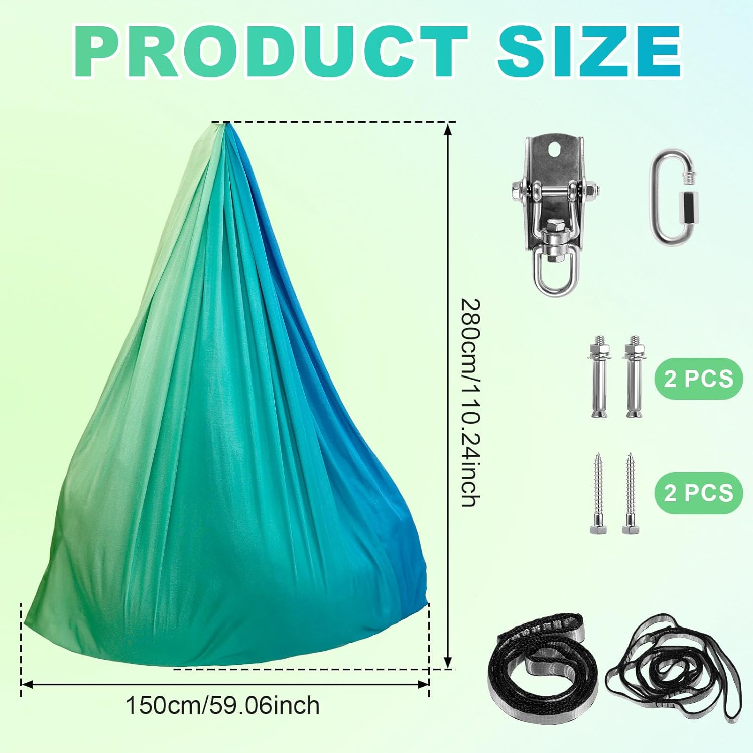 Awobepl Sensory Swing Double Layer Kids Sensory Swing Holds up to 200 Lbs Comfortable Indoor Cuddle Swing with 360&deg; Swivel Hardware for Children Adults Indoor Outdoor image number 1