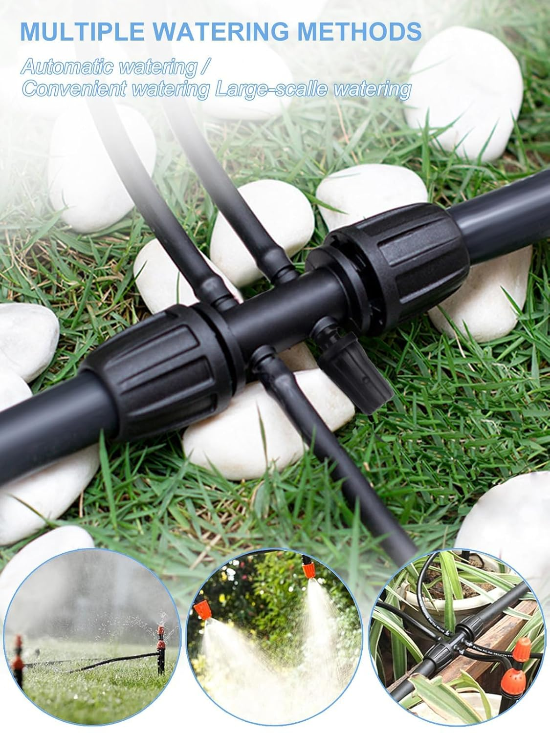 Kalolary 10PCS Barbed Tee 1/2 Inch to 1/4 Inch Irrigation Tube Anti-Drop Premiun Quality Fitting (Fits 13Mm ID/ 4Mm ID), 16Mm PE Pipe Lock Female Connector to 47 Pipe Variable Diameter Six-Way Adapter image number 6