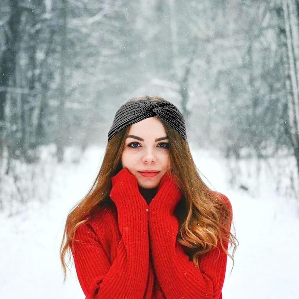 Women'S Headbands, Knitted Headband, Winter Headband, Hair Bands, Women'S Winter for Sports, Yoga, Washing, Spa, Pack of 2