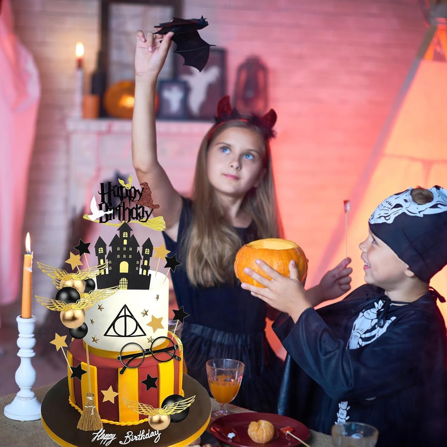 38 Pieces Hary Cake Decoration Set, Wizard Cake Decorations, Happy Birthday Topper for Children'S Birthday Party, Magical Cake Decorations image number 3