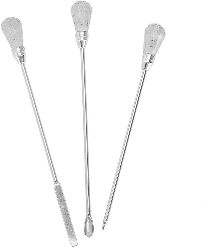 DIY Craft Mixing Tools, Glitter Powder Mixing Powder Spoon Nail Art Stirring Rod, Jewelry Making Tools Alloy Jewelry for Nail Art(White) image number 5