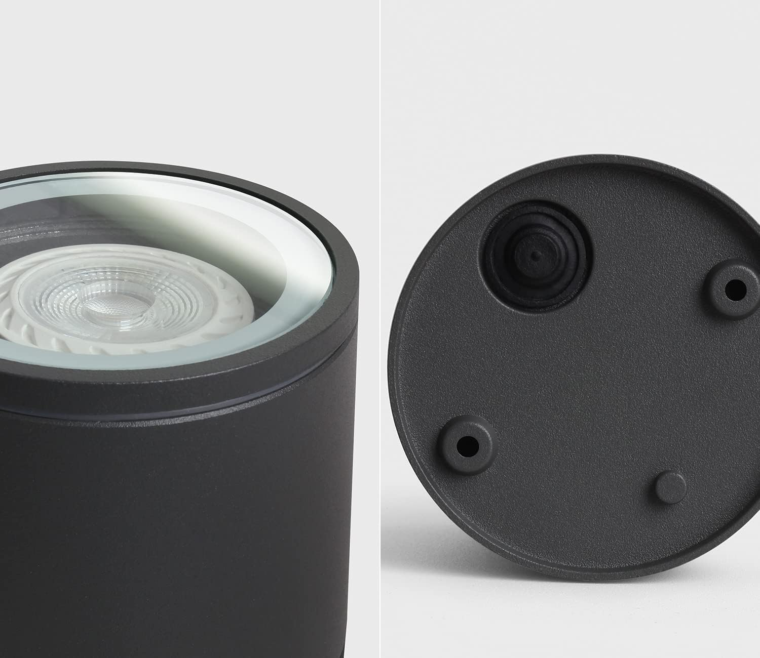 DAWALIGHT Surface Mounted Downlight GU10 5W LED Ceiling Spotlight IP44 Waterproof Outdoor Spot Lights Downlighters for Bathroom Kitchen Garden Living Room Corridor Restaurant, Aluminum, Dark Grey image number 2