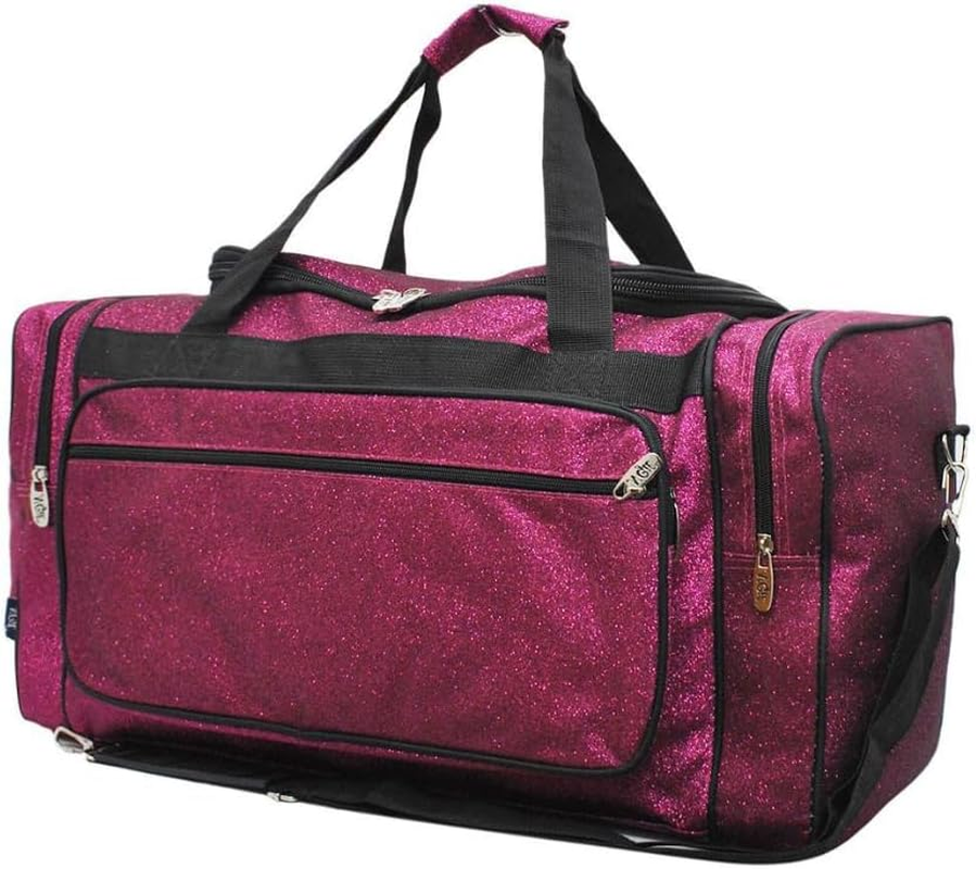 NGIL Canvas 23" Inch Duffle Bag, Hot Pink Glitter, Casual