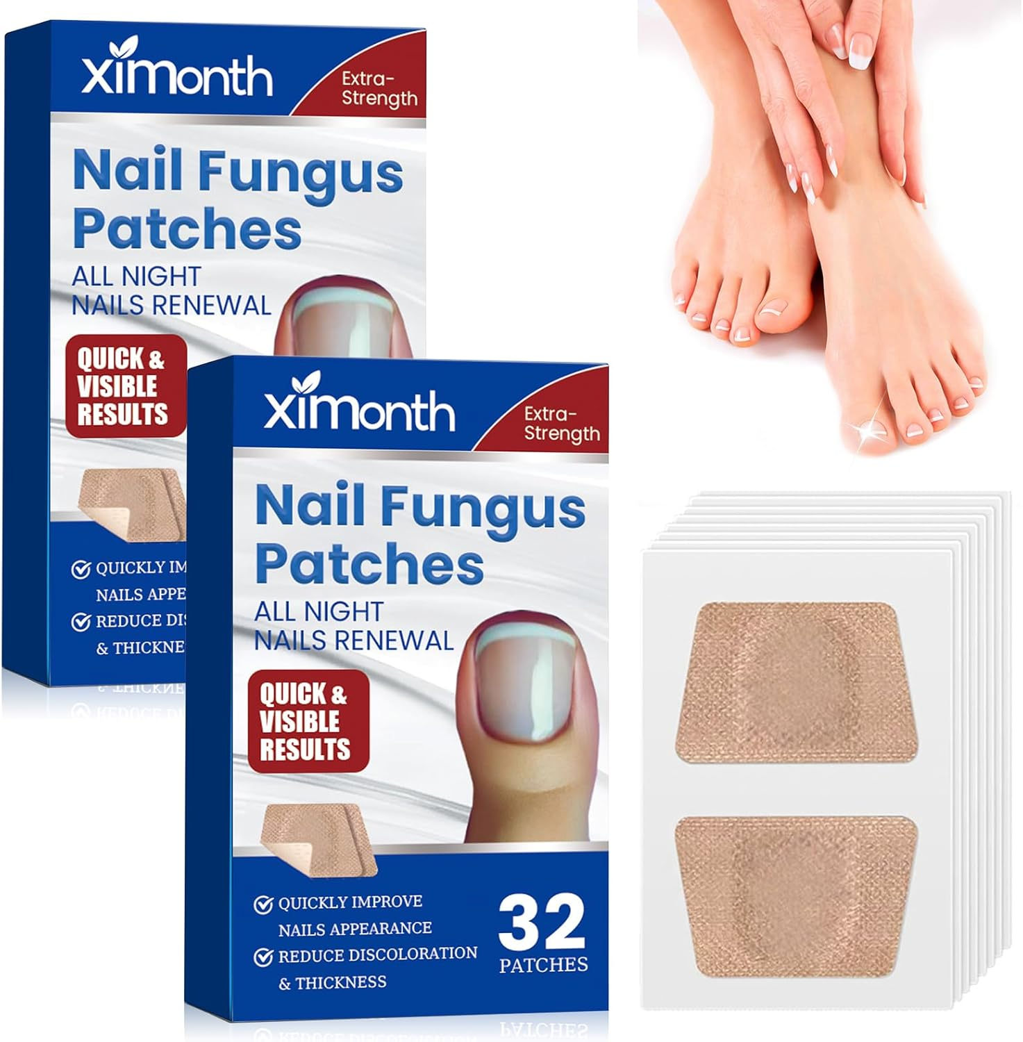 64 Pieces Nail Plasters Multipurpose Nail Care Pads for the Appearance of Damaged or Discolored Nails image number 5