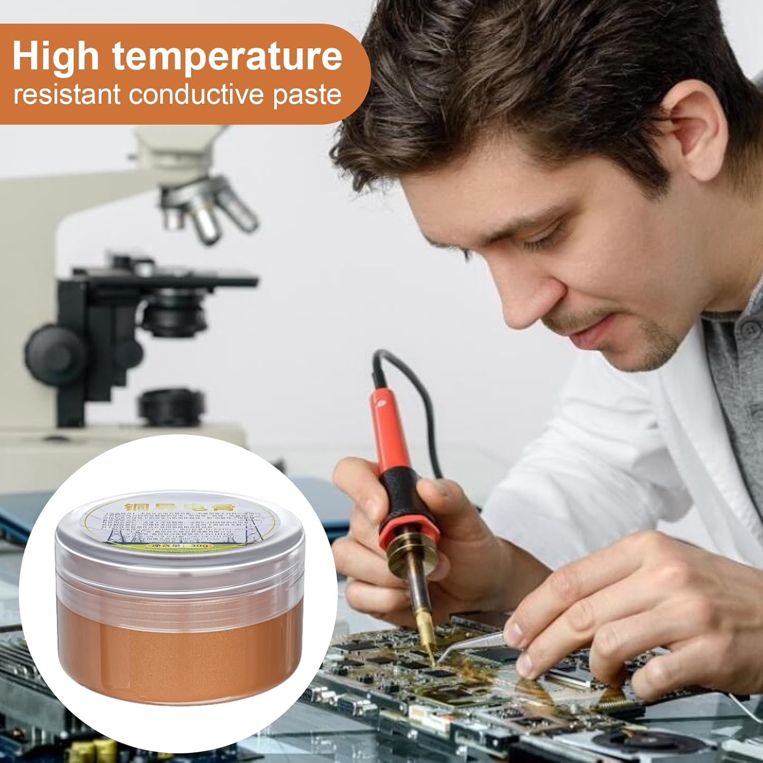 Electrical Grease,30G Conductive Paint for Electroplating | Lube Strong Adhesion Long-Lasting for Marine Bicycle Motorcycle Plumbing Fixtures image number 2