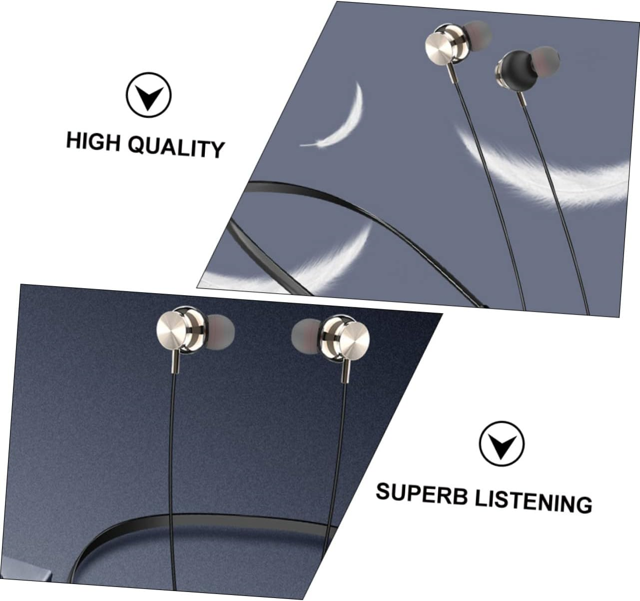 BELLIFFY Wireless 5.0 Neck Hanging Earbuds Stereo Headphones Sweat-Resistant Sports Headset Compact In-Ear Earphones for Active Use Black image number 6