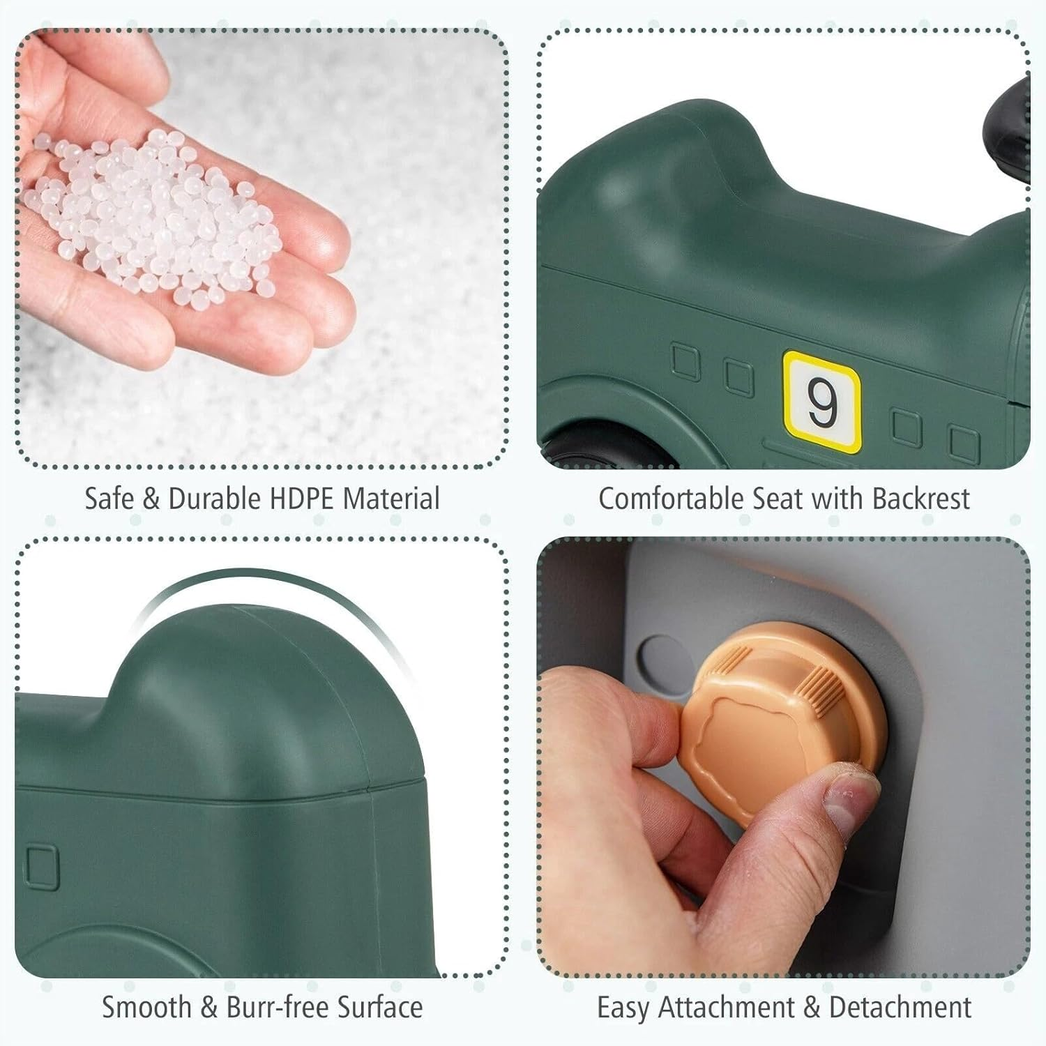 3-In-1 Rocking Horse, Ride-On Car & Balance Board for Toddlers, Safe Rocker with Wheels, Steering Wheel & Backrest (18&ndash;72 Months) image number 1