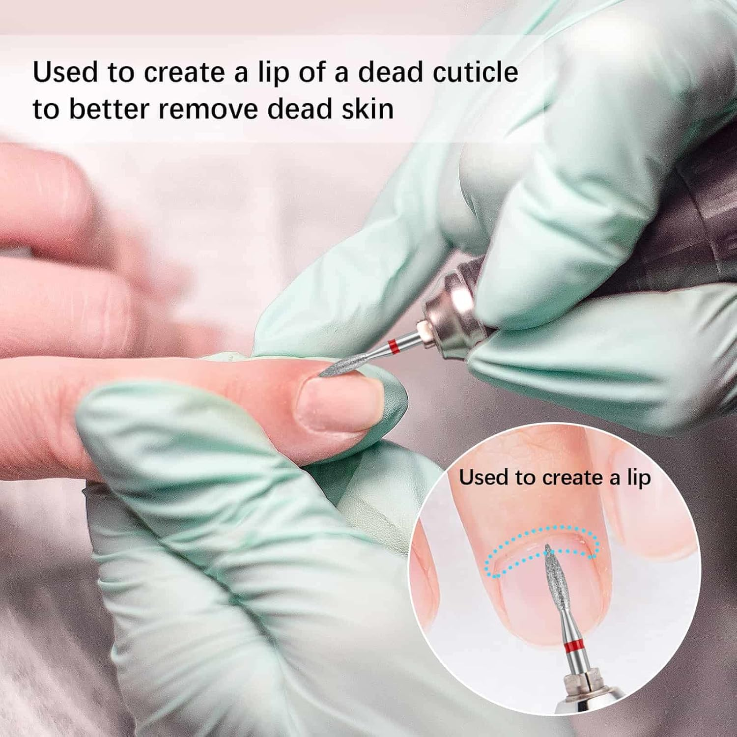 Difenni Cuticle Drill Bit,Nail Drill Bits Flame Cuticle Clean Drill Bit for 3/32''Electric Nail File Machine Cuticle Bit Nail Prep Tool (Red, Flame) - Red Bule-Flame image number 7