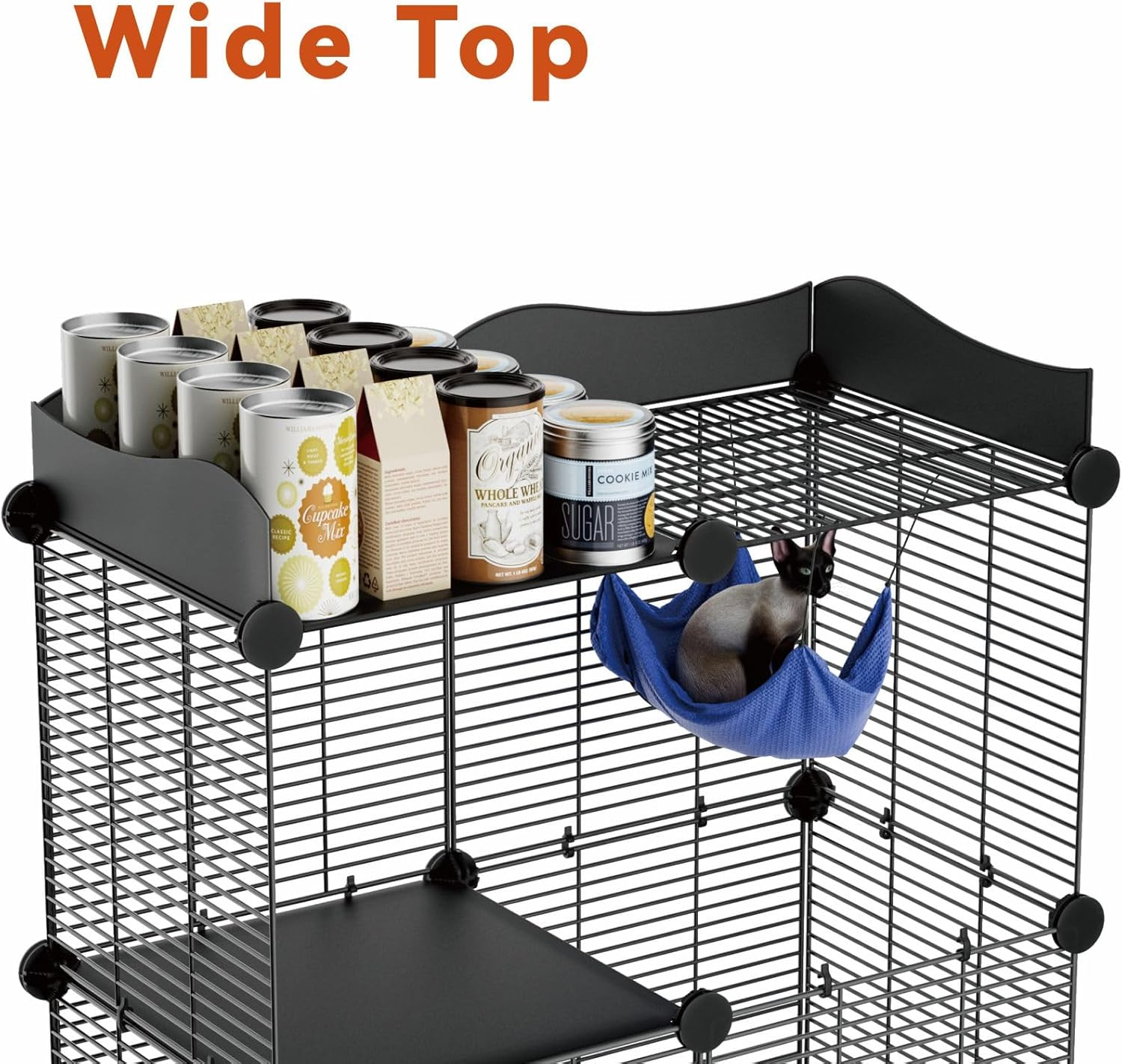 STILLCOVE 2 Tier Cat Cage Indoor, Big Wire Cat Cage Kennels Enclosures DIY Playpen Crates, Pet Pen C&C Cage for 1-2 Cats Kittens image number 1