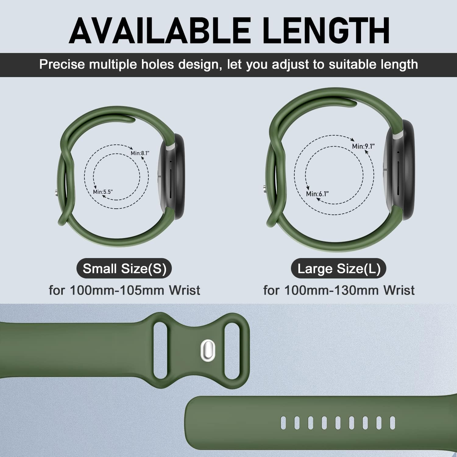 OVERSTEP Compatible with Google Pixel Watch Band, Pixel Watch Soft Silicone Wristband Waterproof Sports Band for Google Pixel Watch 2022 image number 6