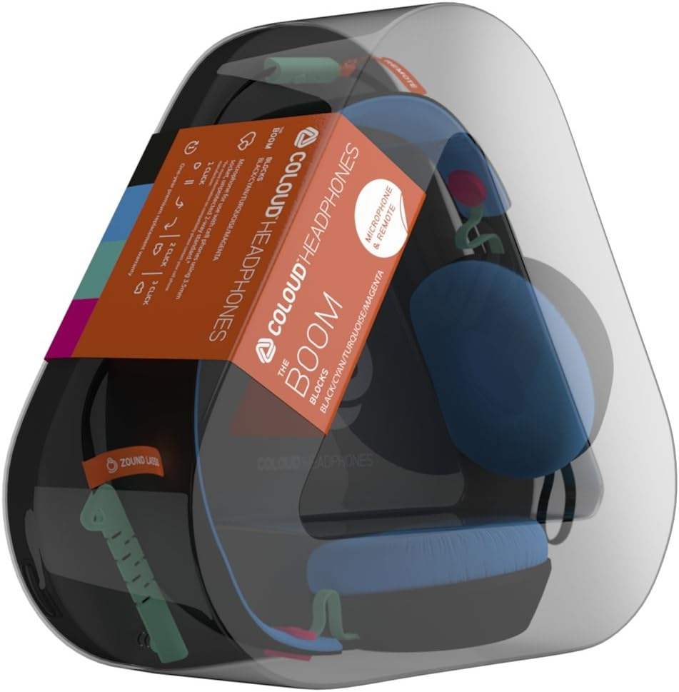 COLOUD Boom Blocks 4090638 Headphones Black/Cyan image number 5