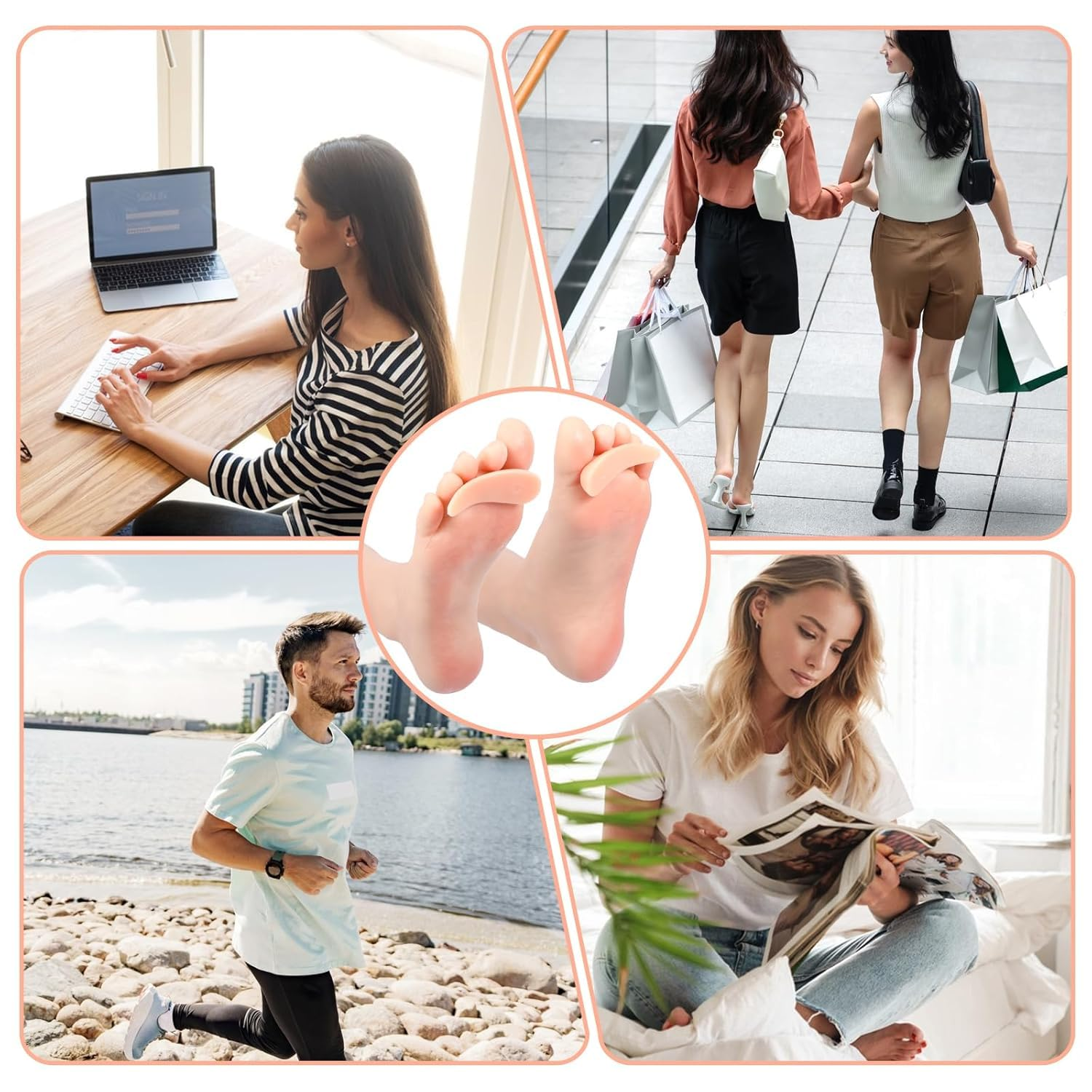 Hammer Toe Corrector for Women & Men | Gel Toe Spacers & Separators | Realign Bent, Crooked, Curled, Claw, Hammertoes | Soft Support for Straightening